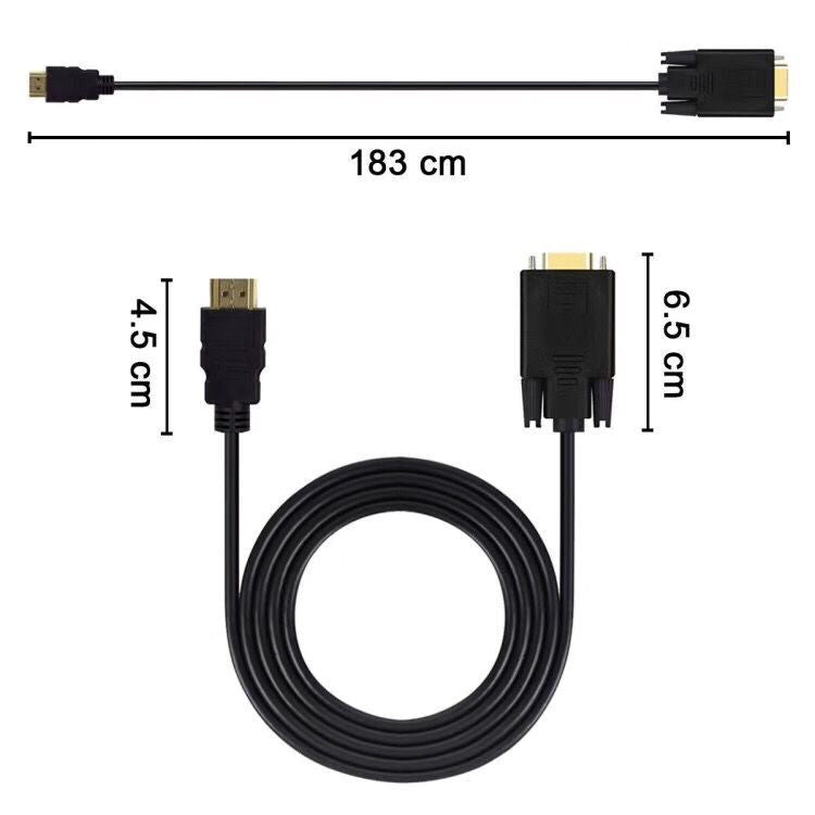 6 Feet HDMI to VGA Cable 1080p for PC, Monitor, Laptop