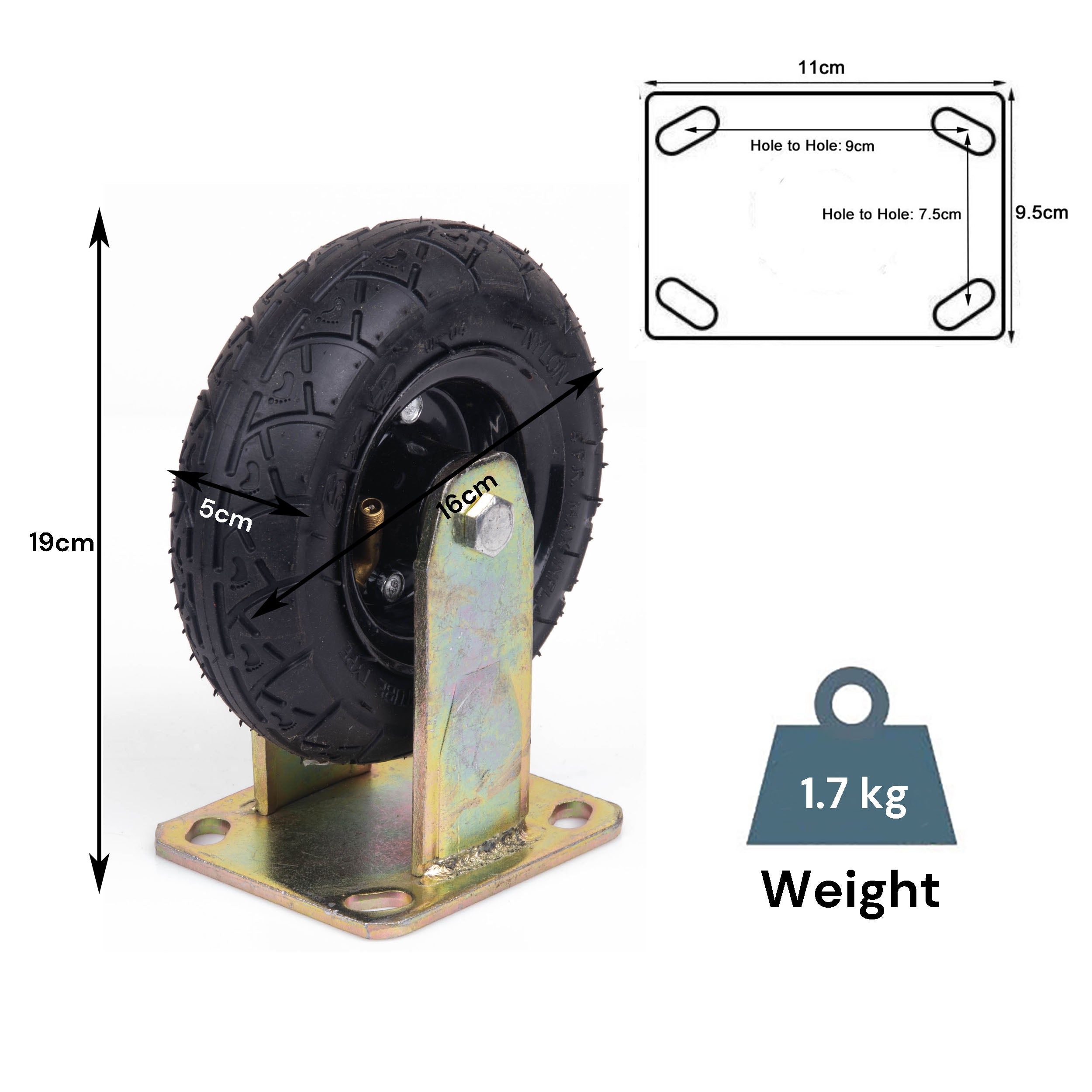 Heavy-Duty 6" Fixed Castor Wheels for Carts & Trolleys