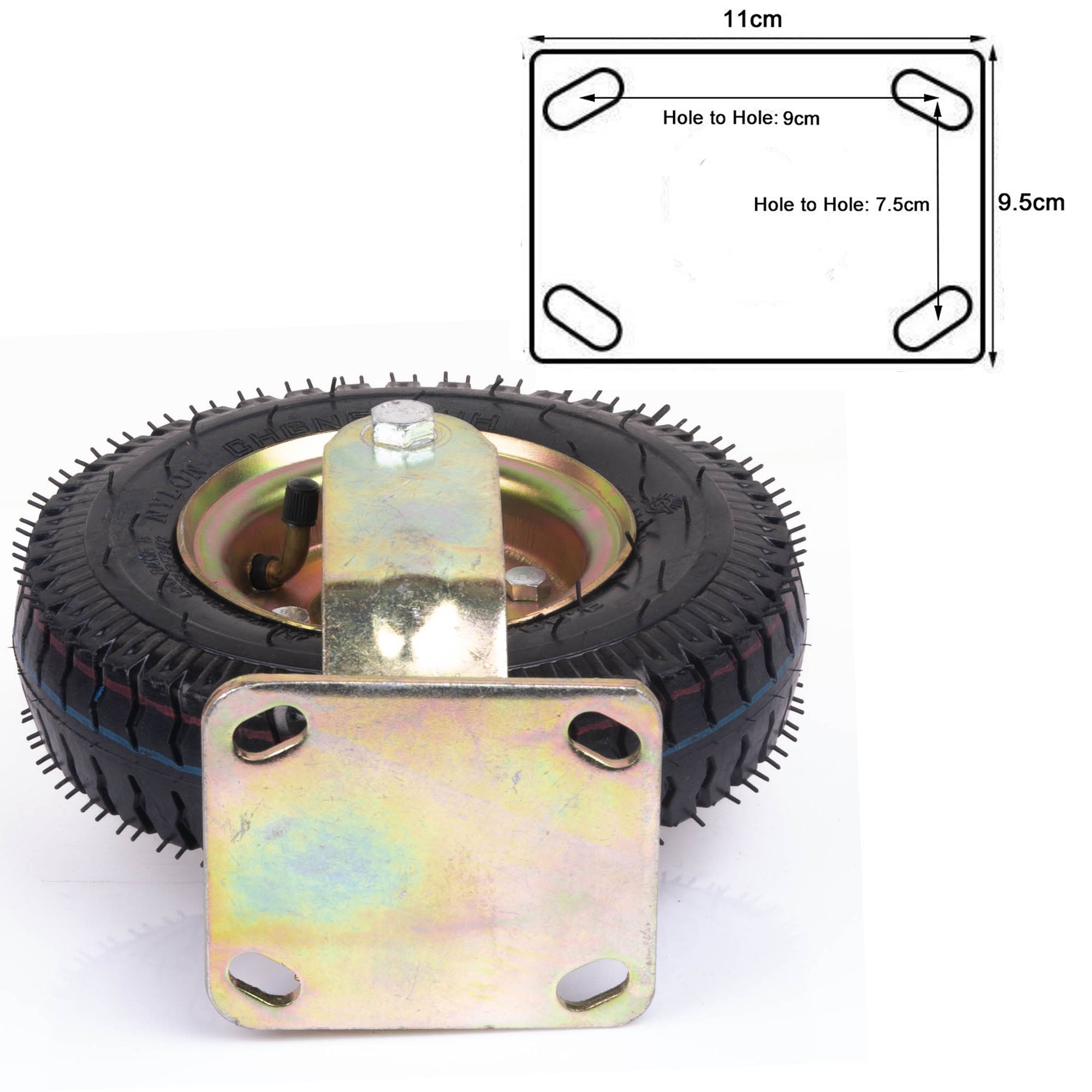 8 Inch Fixed Castor Caster Pneumatic Tyres Tyre Wheel Trolley Cart Wheelbarrow
