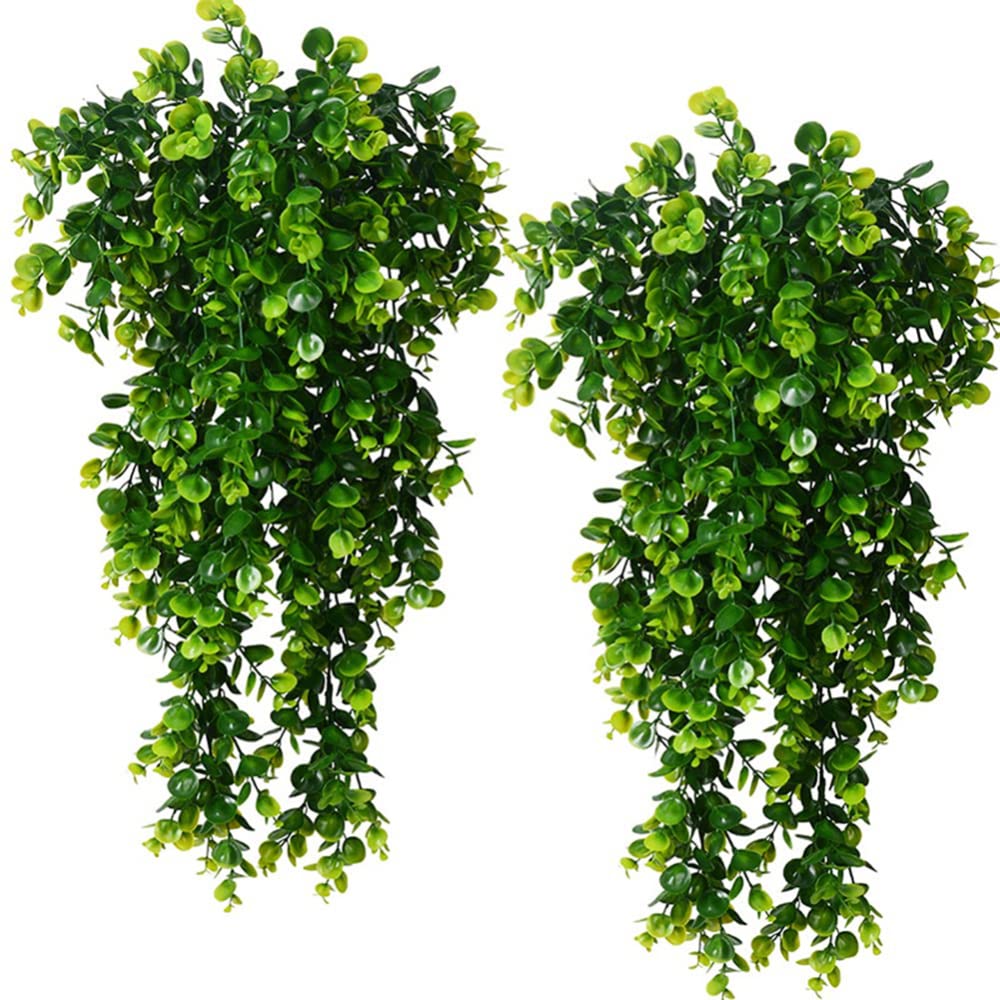 2 Pack 75cm Artificial Eucalyptus Plants, Plastic, Vivid, FauxHome