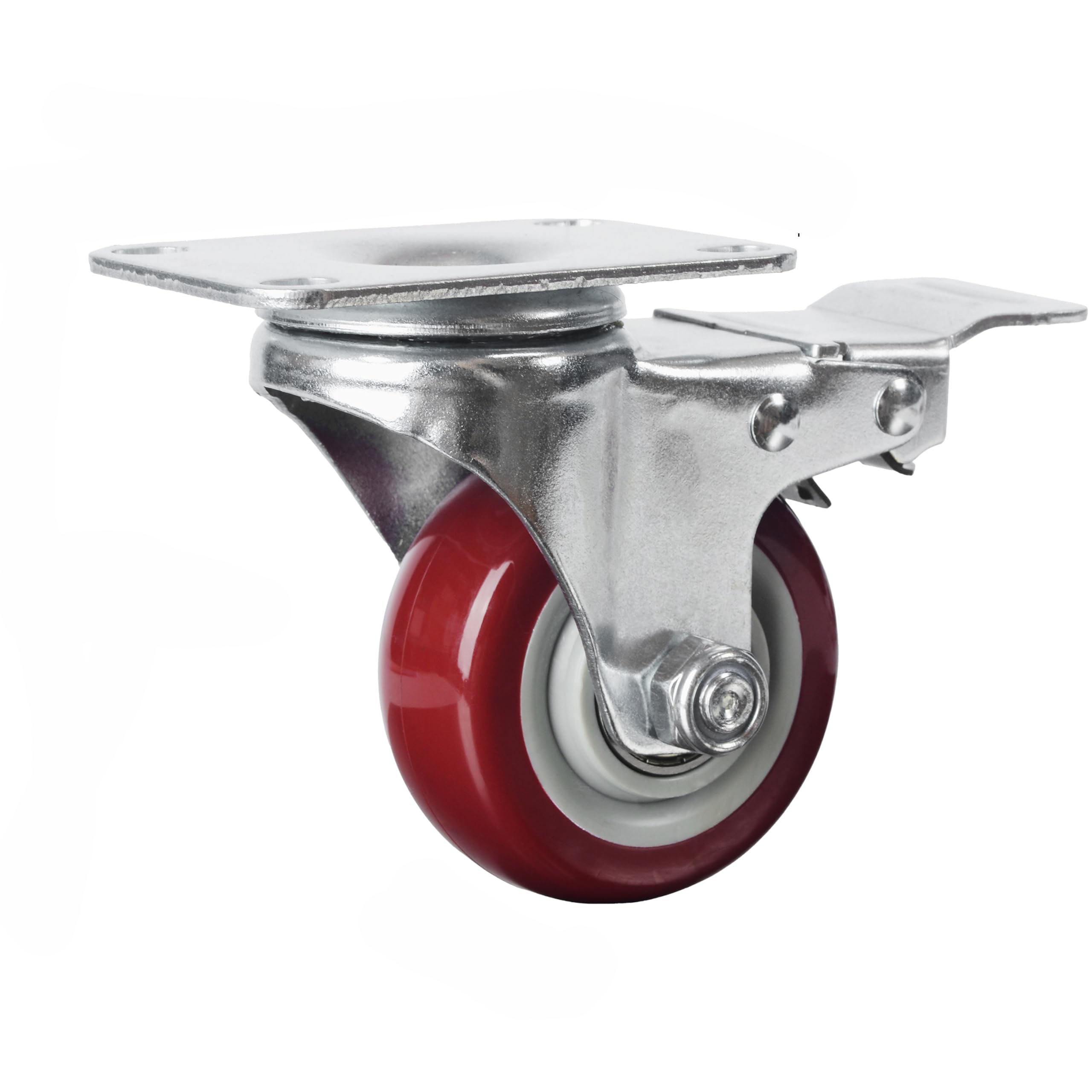 Heavy Duty 3" Swivel Caster Wheels with Brake, Non-Marring