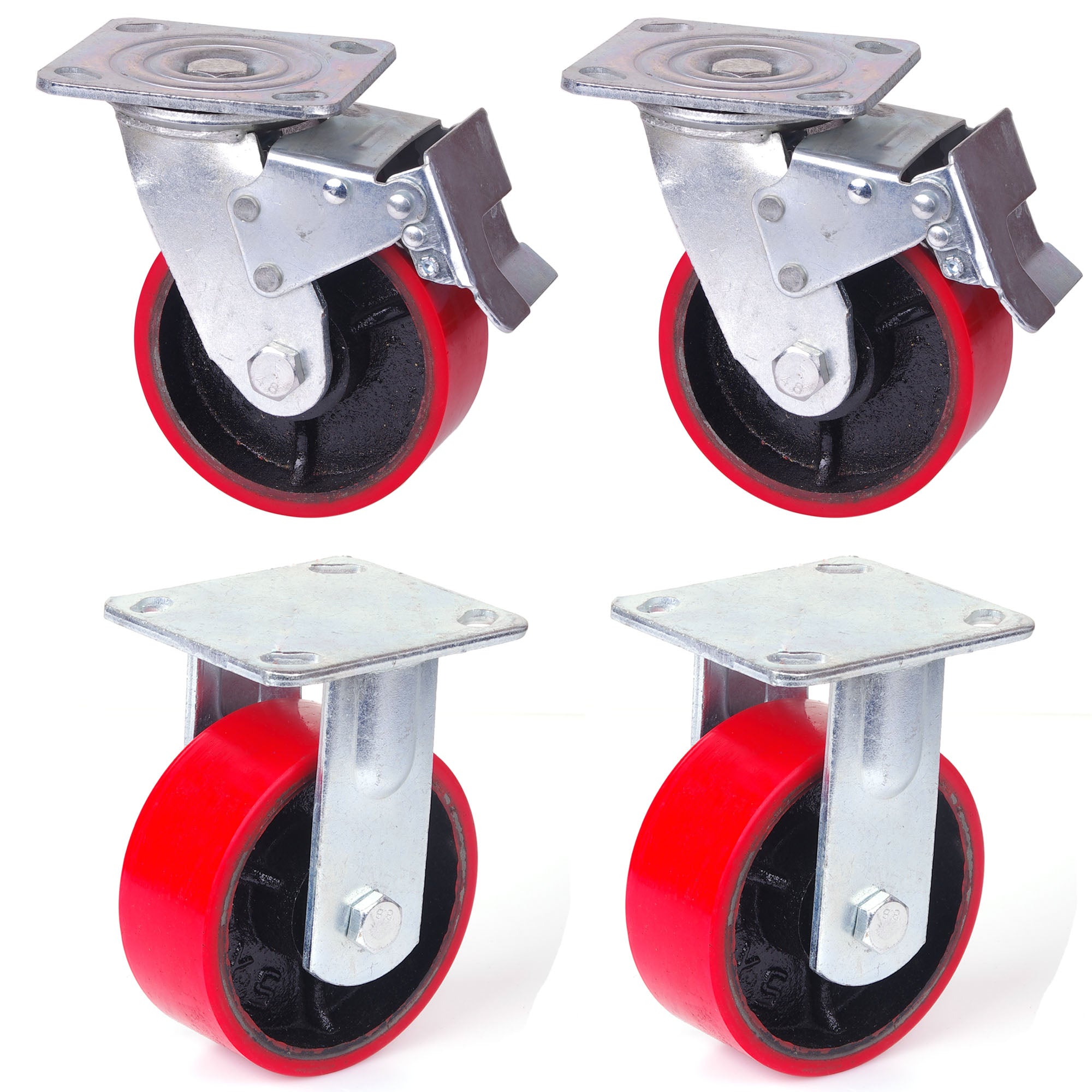 6" Heavy Duty 2400KG Swivel Locking Caster Wheels Set of 4