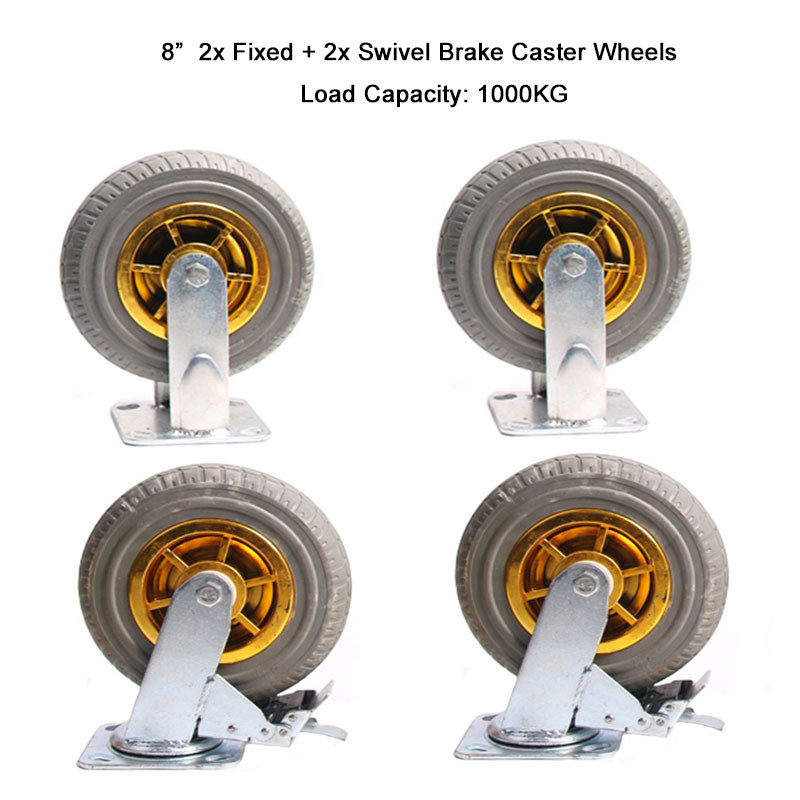 4x Heavy Duty Industrial Caster Wheels, 1000KG Load