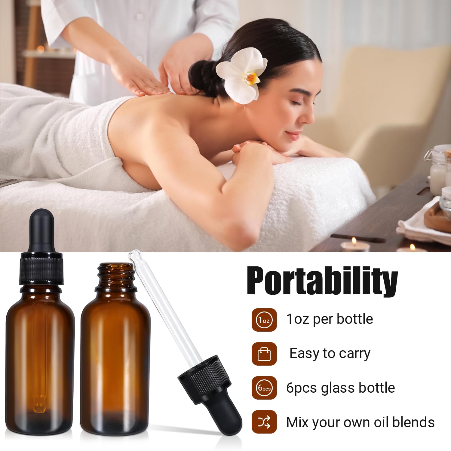 10ml 5 Pack Amber Glass Dropper Bottle Liquid Essential Oils Bottle Bottles Leakproof Glass Tincture Bottles
