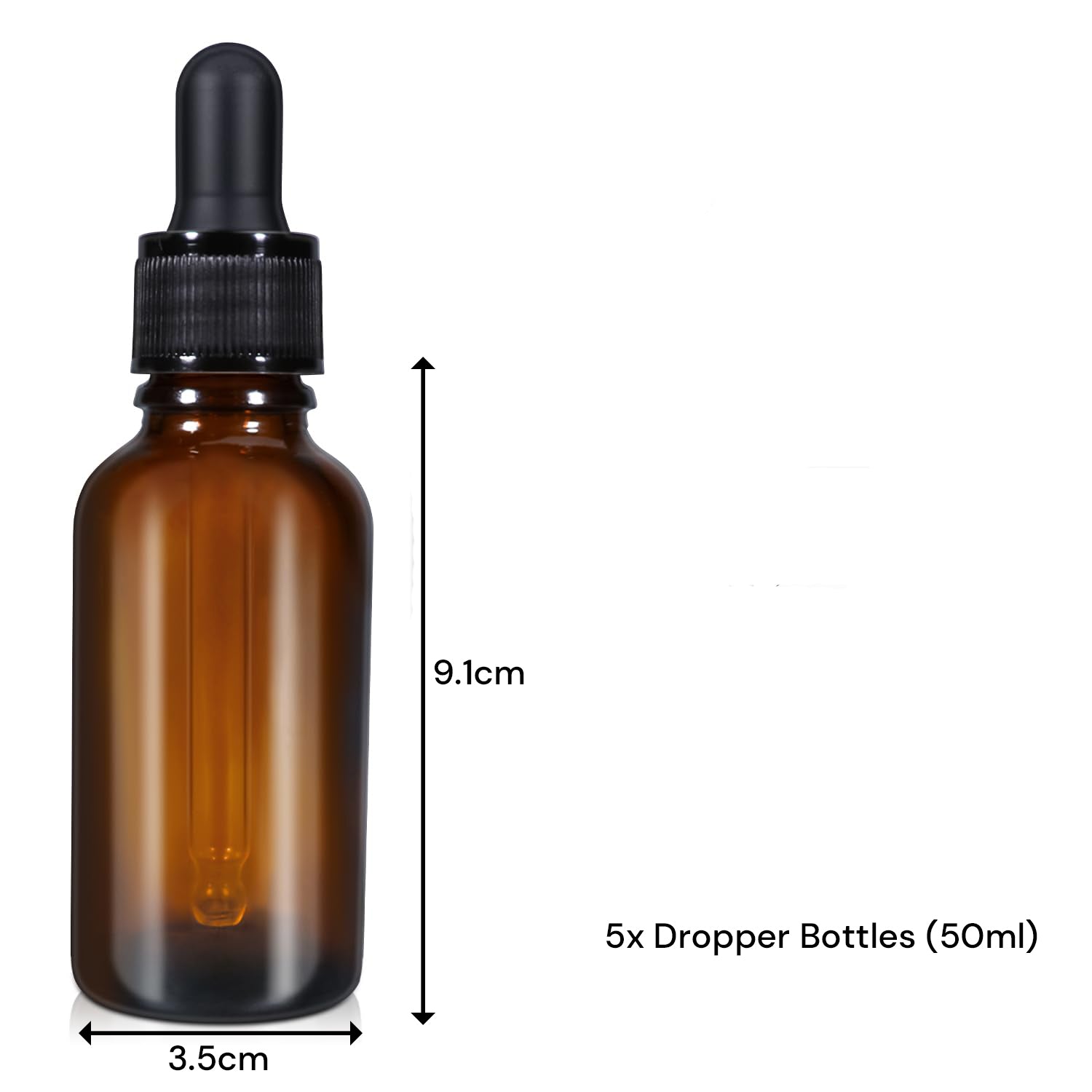 50ml 5 Pack Amber Glass Dropper Bottle Liquid Essential Oils Bottle Bottles Leakproof Glass Tincture Bottles