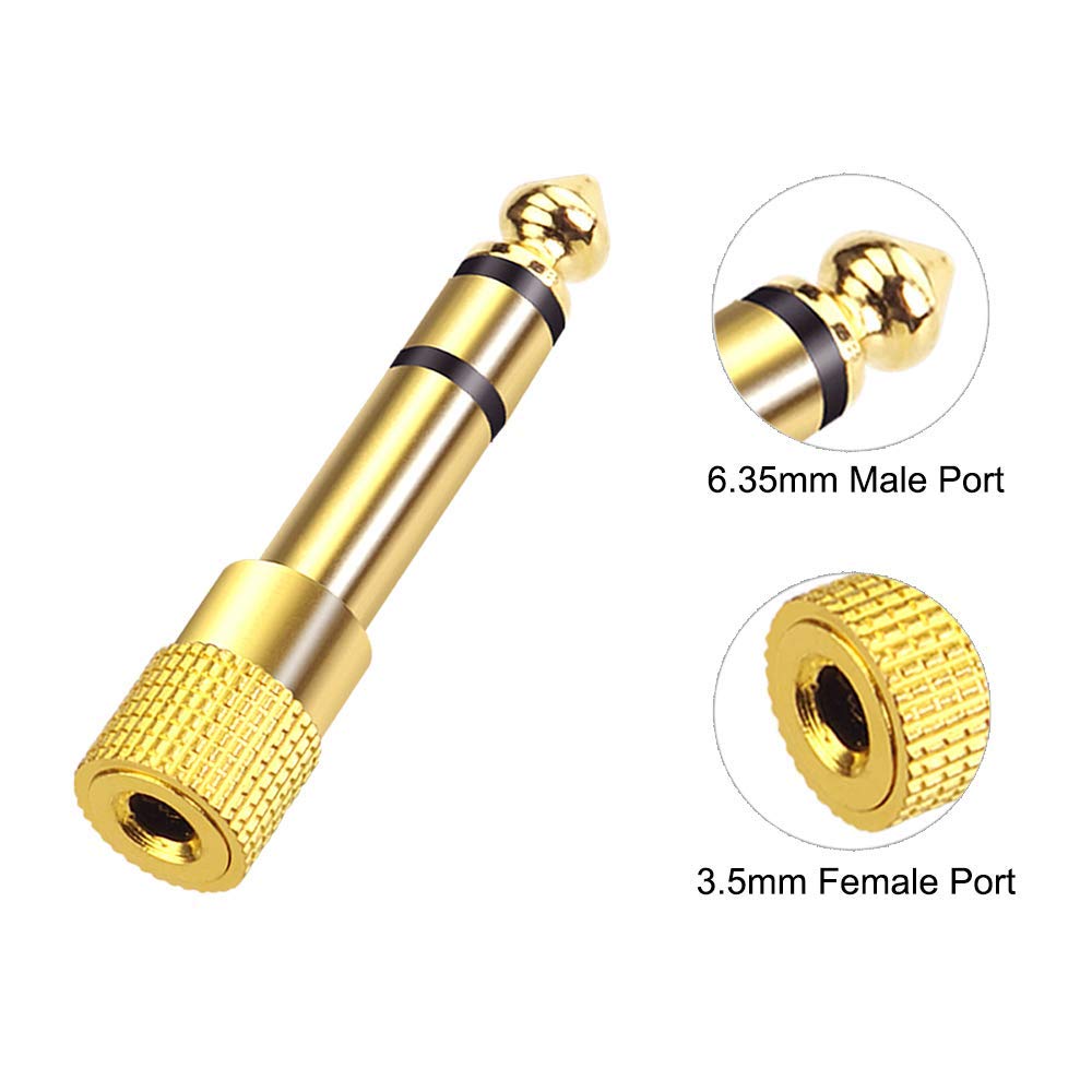 Gold-Plated 3.5mm Female to 6.35mm Male Audio Adapter