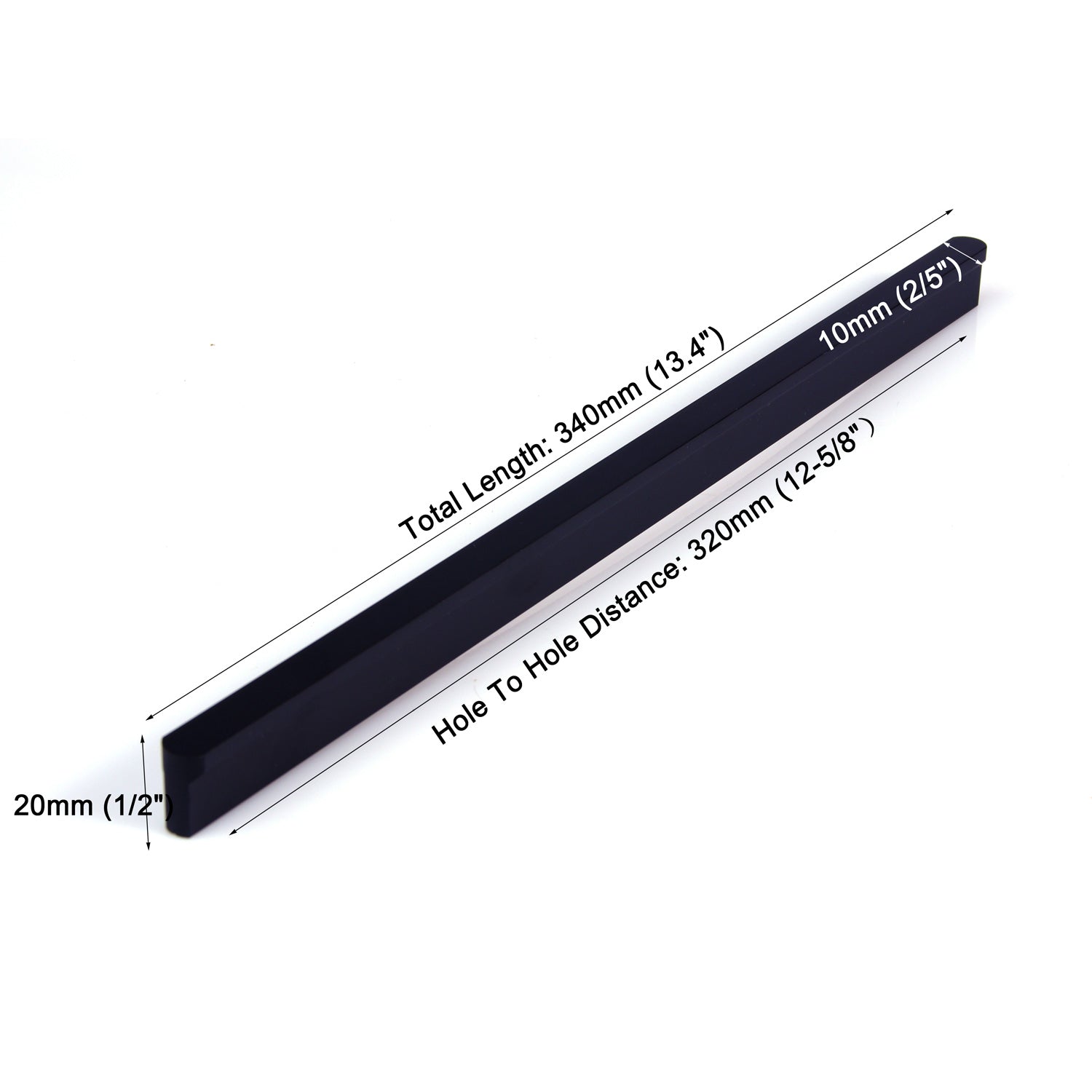 Modern Zinc Cabinet Handles, 320mm Drawer Pulls, Black