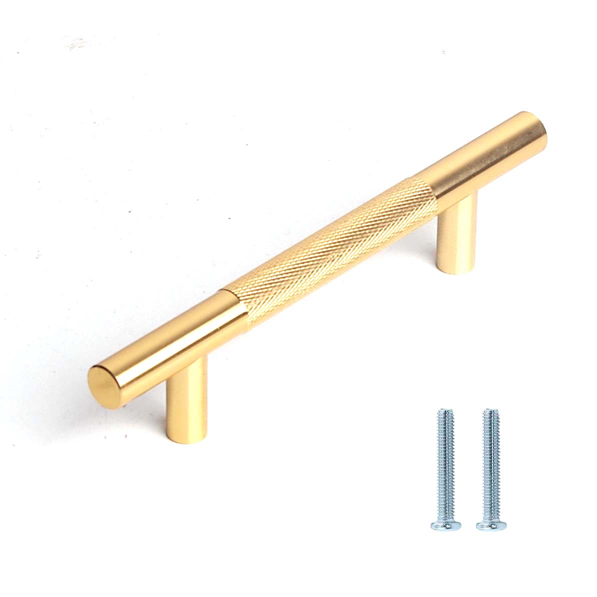 Modern 96mm Gold Cabinet Handles - Stainless Steel, Zinc