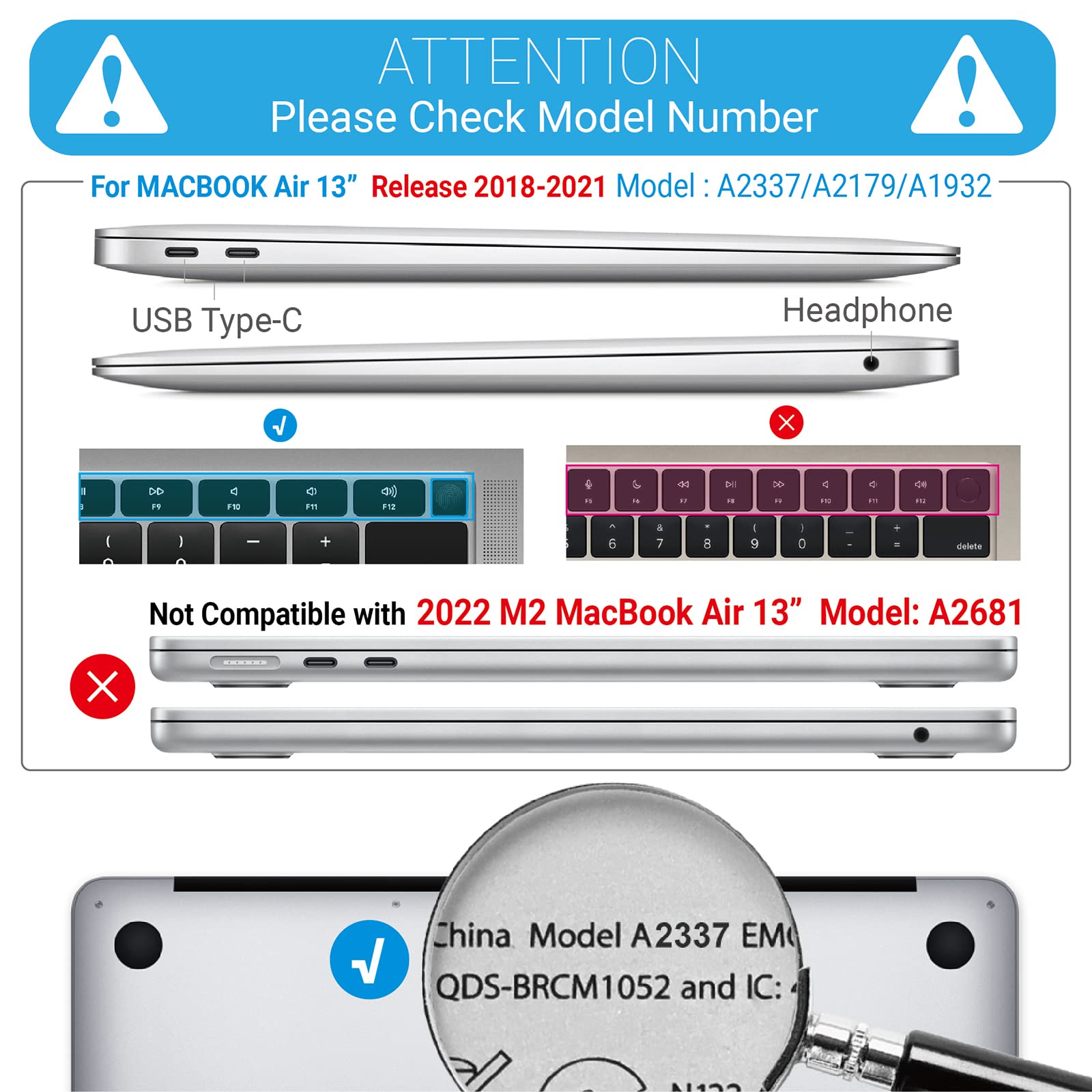 Durable MacBook Air 13 Inch Case with Keyboard Cover