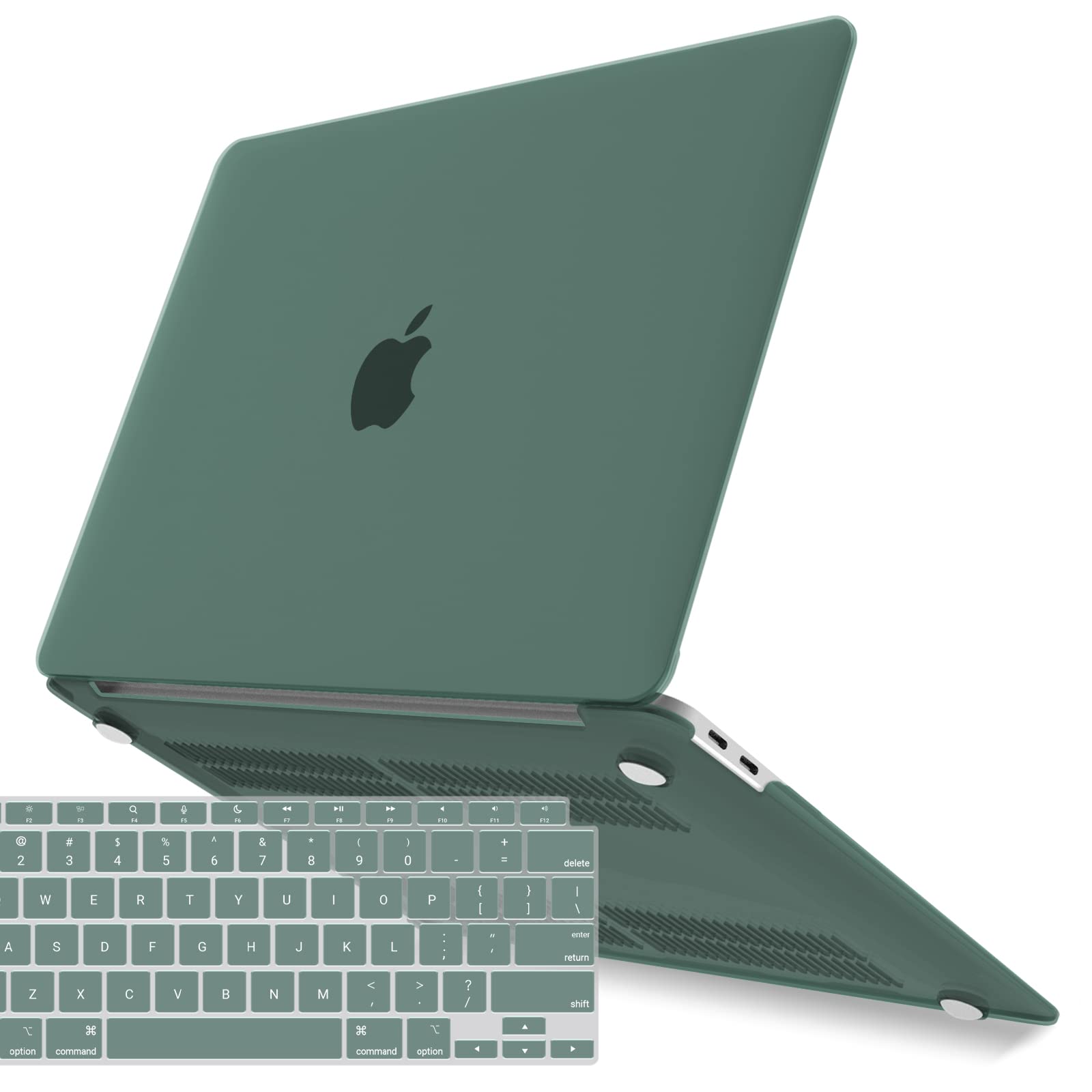 Suitable for MacBook Air 13 Inch Case 2022 2021 2020 2019 2018, A1932, A2179, A2337 Shell Case Keyboard Cover Dark Green