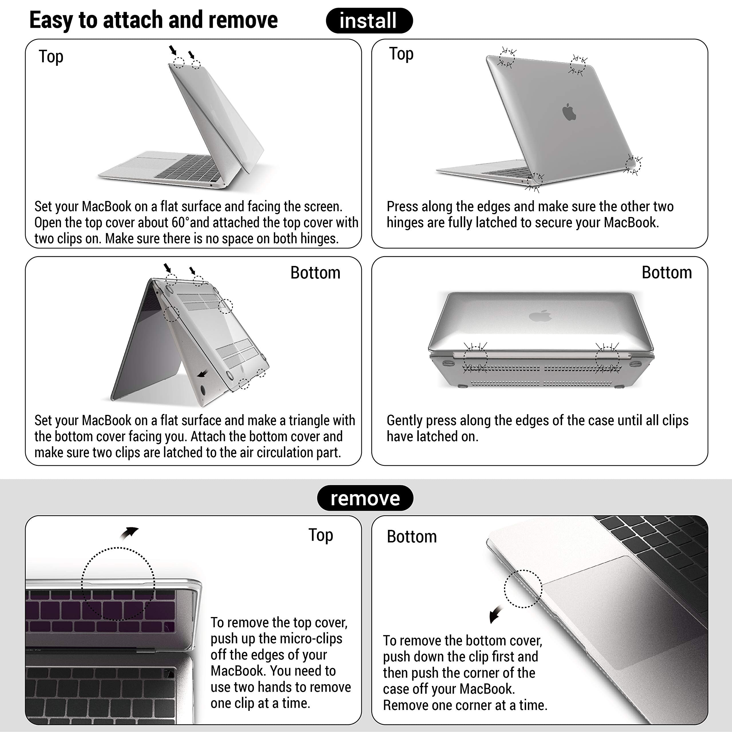 Suitable for MacBook Air 13 Inch Case 2022 2021 2020 2019 2018, A1932, A2179, A2337 Shell Case Keyboard Cover Dark Green