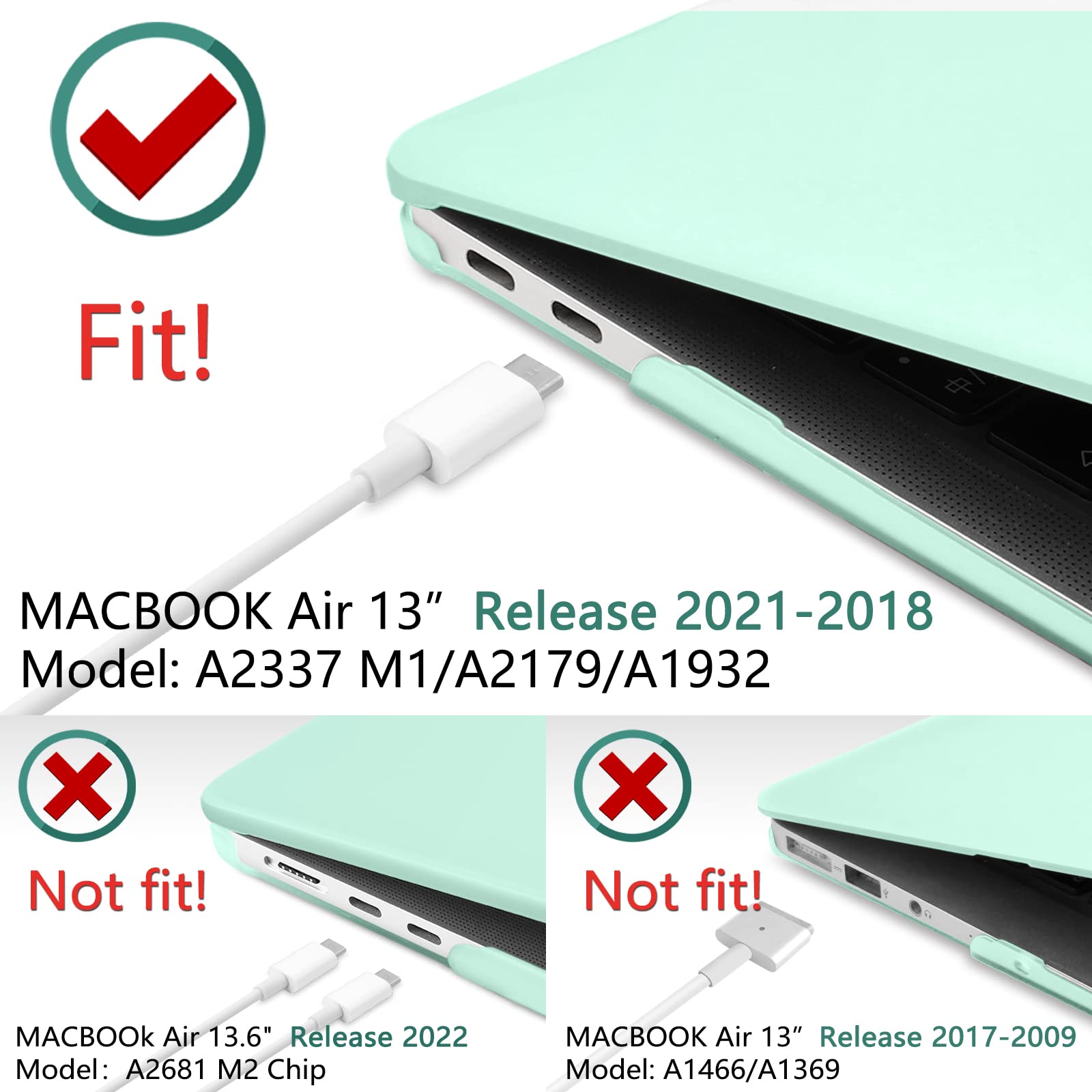 Green MacBook Air 13" Case w/ Keyboard Cover 2020 2019 2018