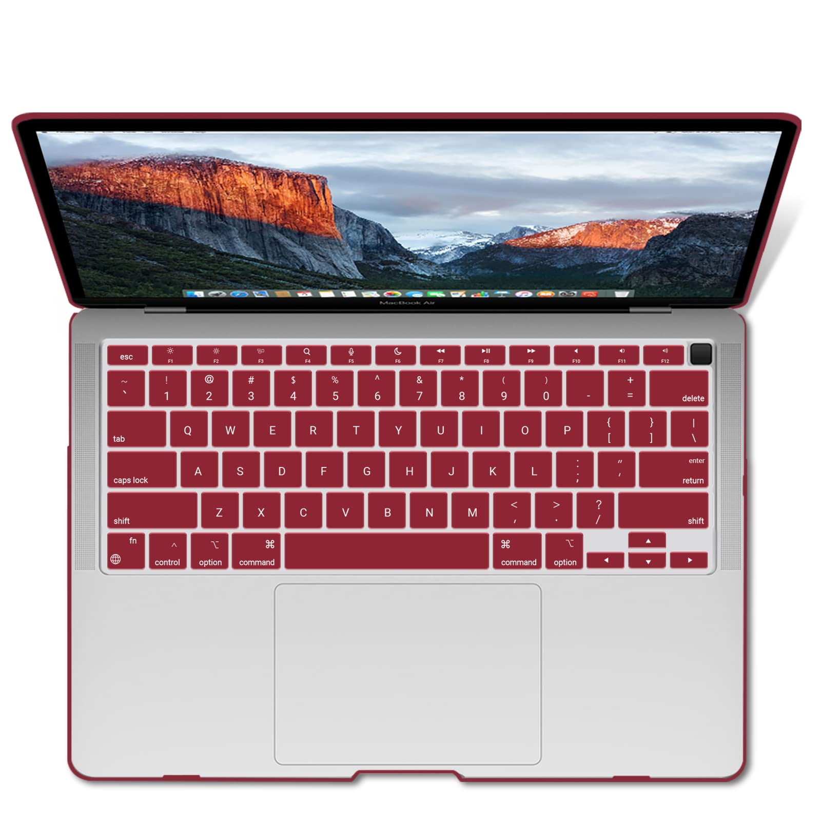 Wine Red MacBook Air 13" Case & Keyboard Cover A1932-2337