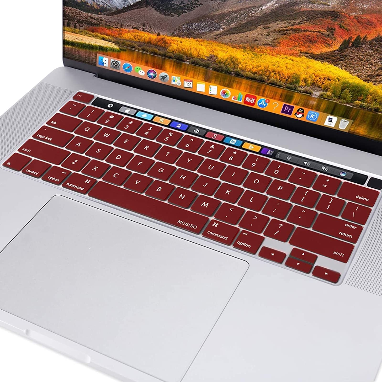 Wine Red Silicone Keyboard Cover for MacBook Pro 13/16 2020-2023