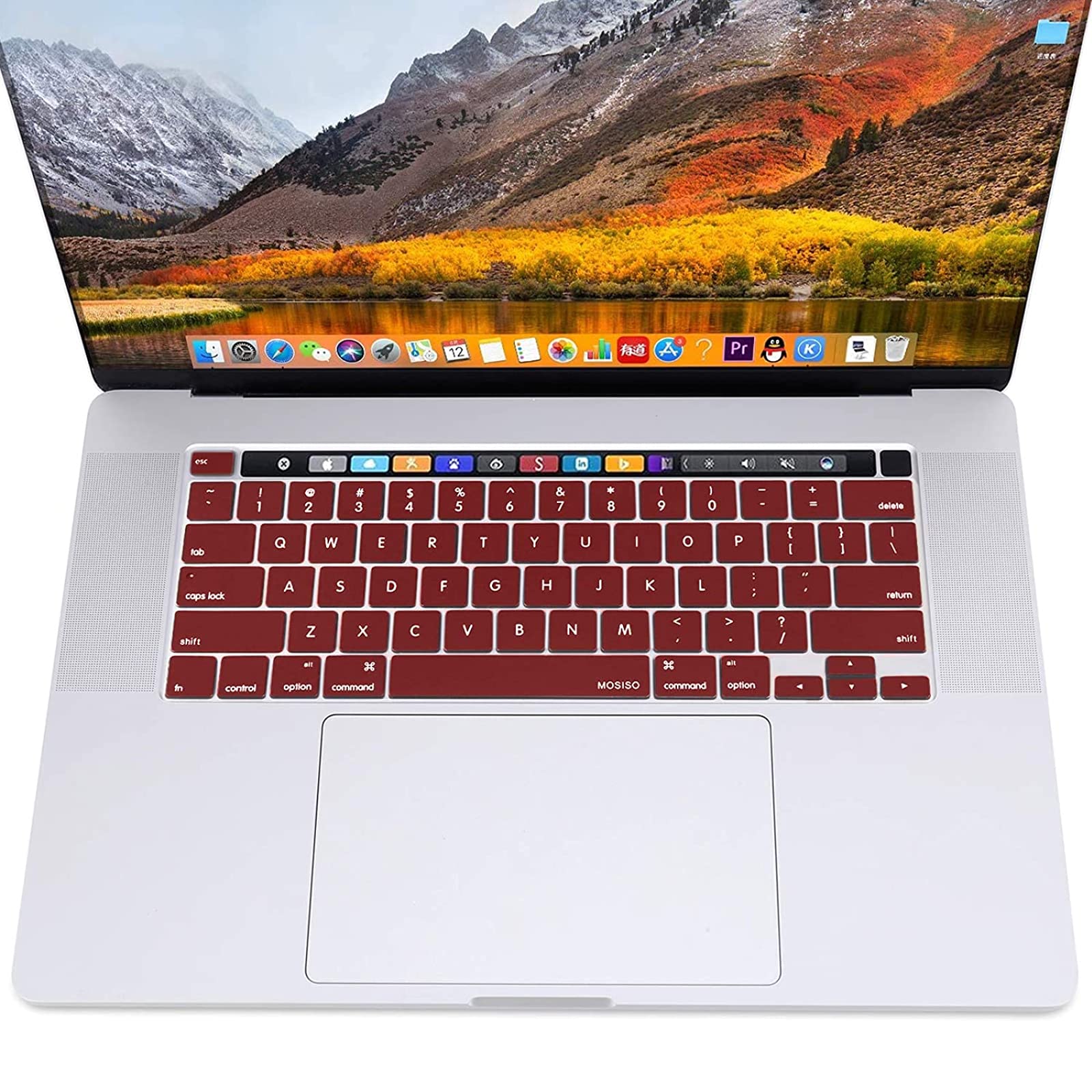 Wine Red Silicone Keyboard Cover for MacBook Pro 13/16 2020-2023