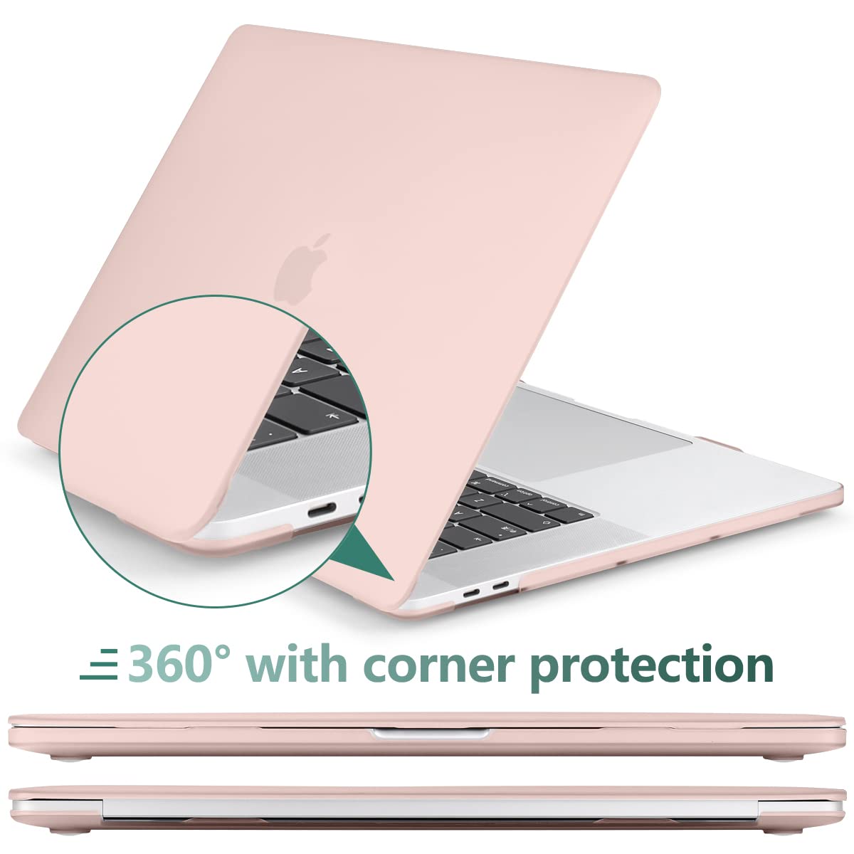 Pink Hard Shell Case & Keyboard Cover for MacBook Pro 13" 2016-2023