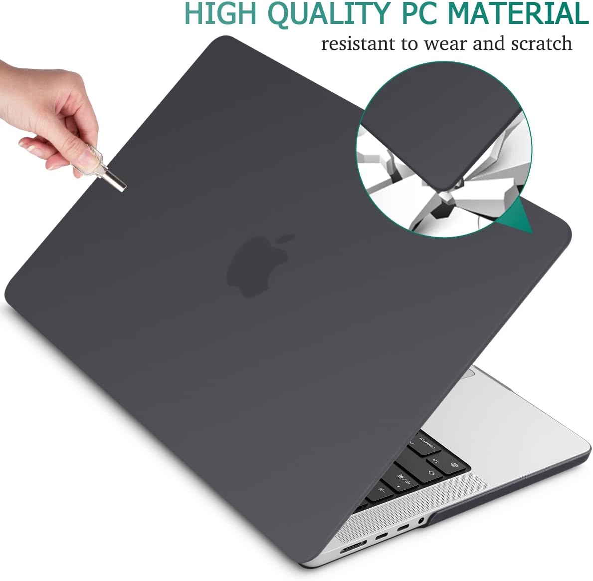 Suitable for MacBook Pro 14 Max Inch Case 2023 2022 2021 M2 A2779 M1 A2442 Hardshell Case Keyboard Cover Black