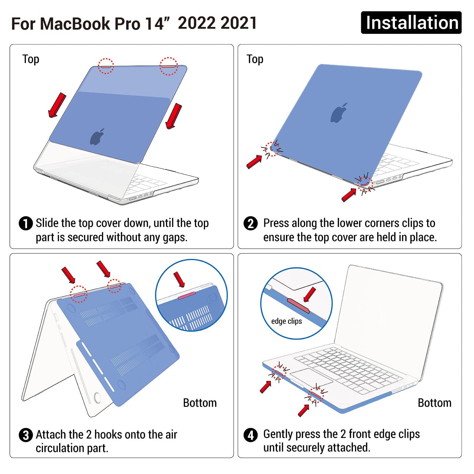 Hardshell Case Keyboard Cover for MacBook Pro 14" 2023-2021