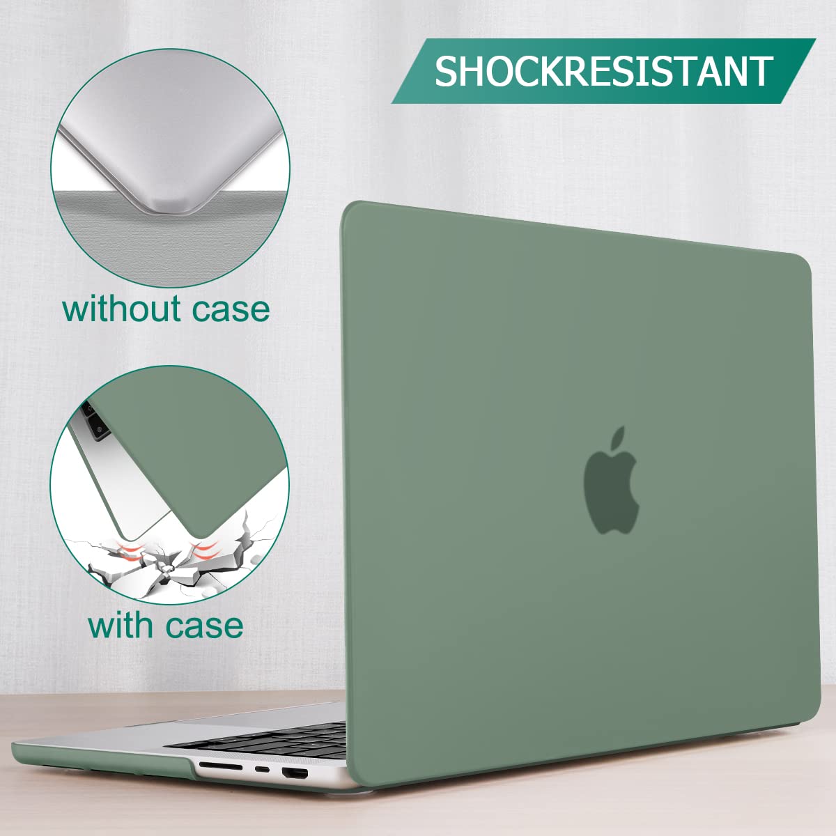 Midnight Green Hard Case & Keyboard Cover for 14" MacBook Pro