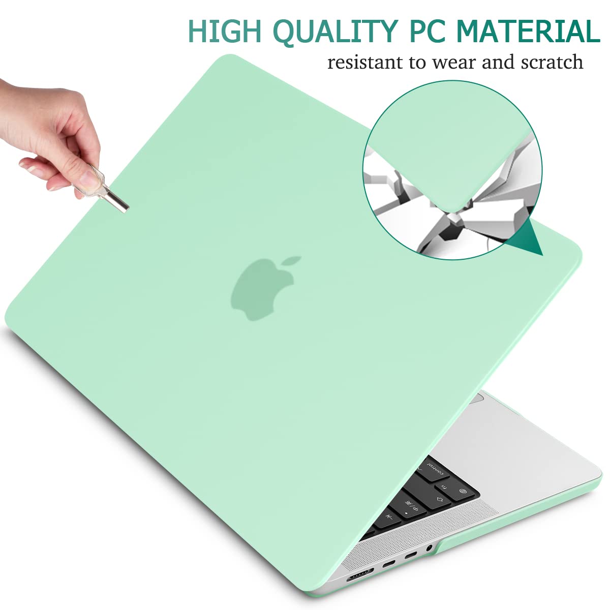 Green Hardshell Case & Keyboard Cover for 14" MacBook Pro