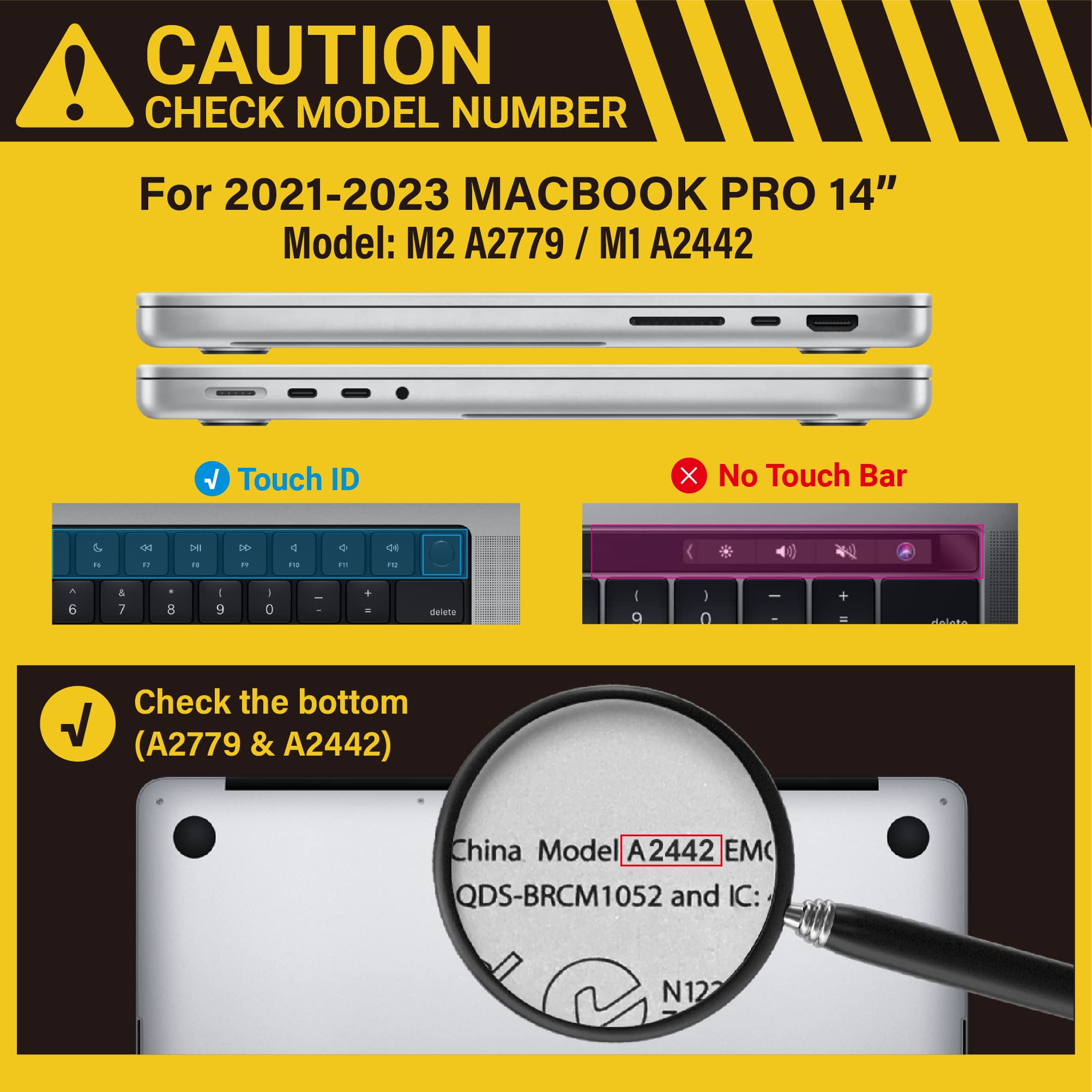 Suitable for MacBook Pro 14 Max Inch Case 2023 2022 2021 M2 A2779 M1 A2442 Hardshell Case Keyboard Cover