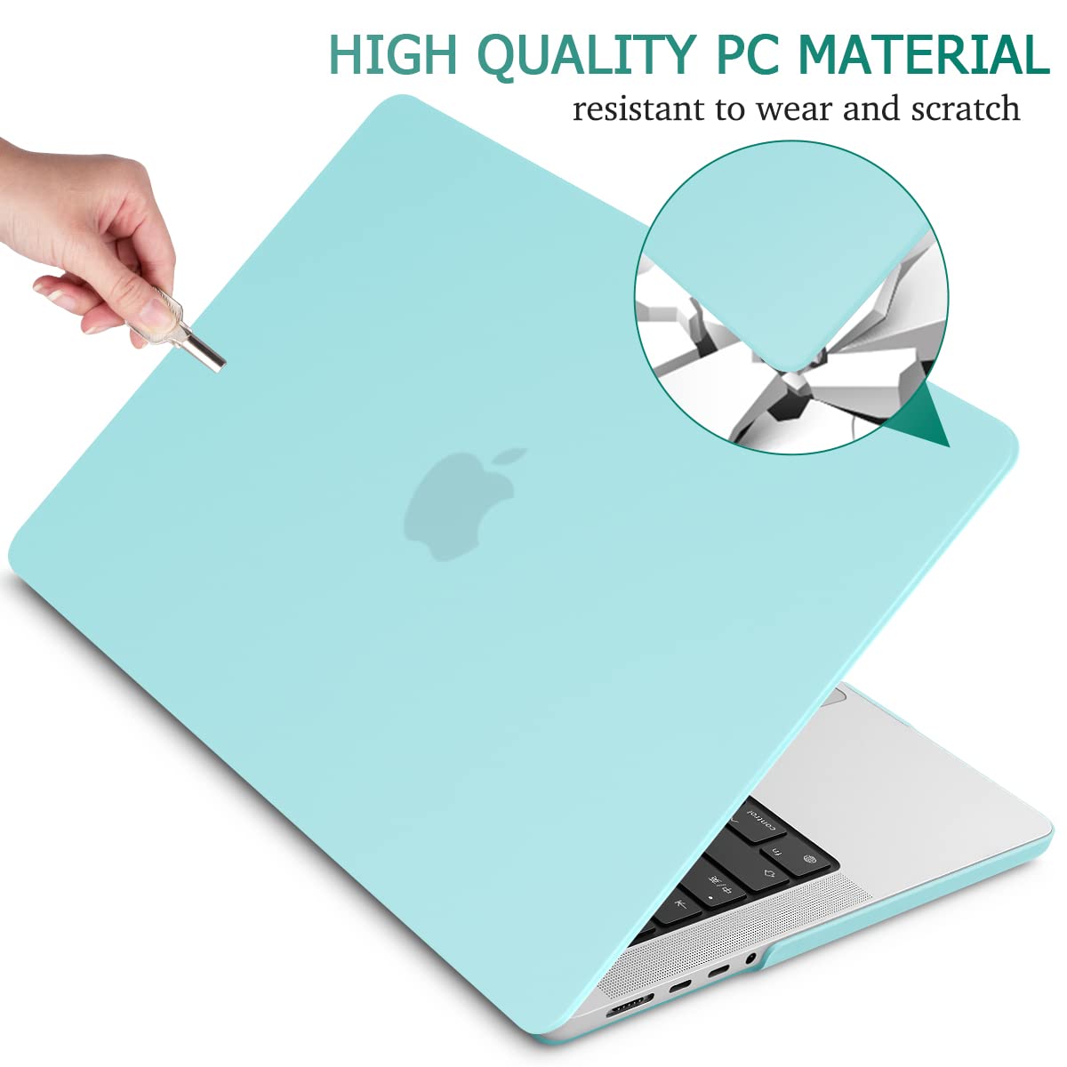 Turquoise Hardshell Case w/ Keyboard Cover for 14" MacBook Pro