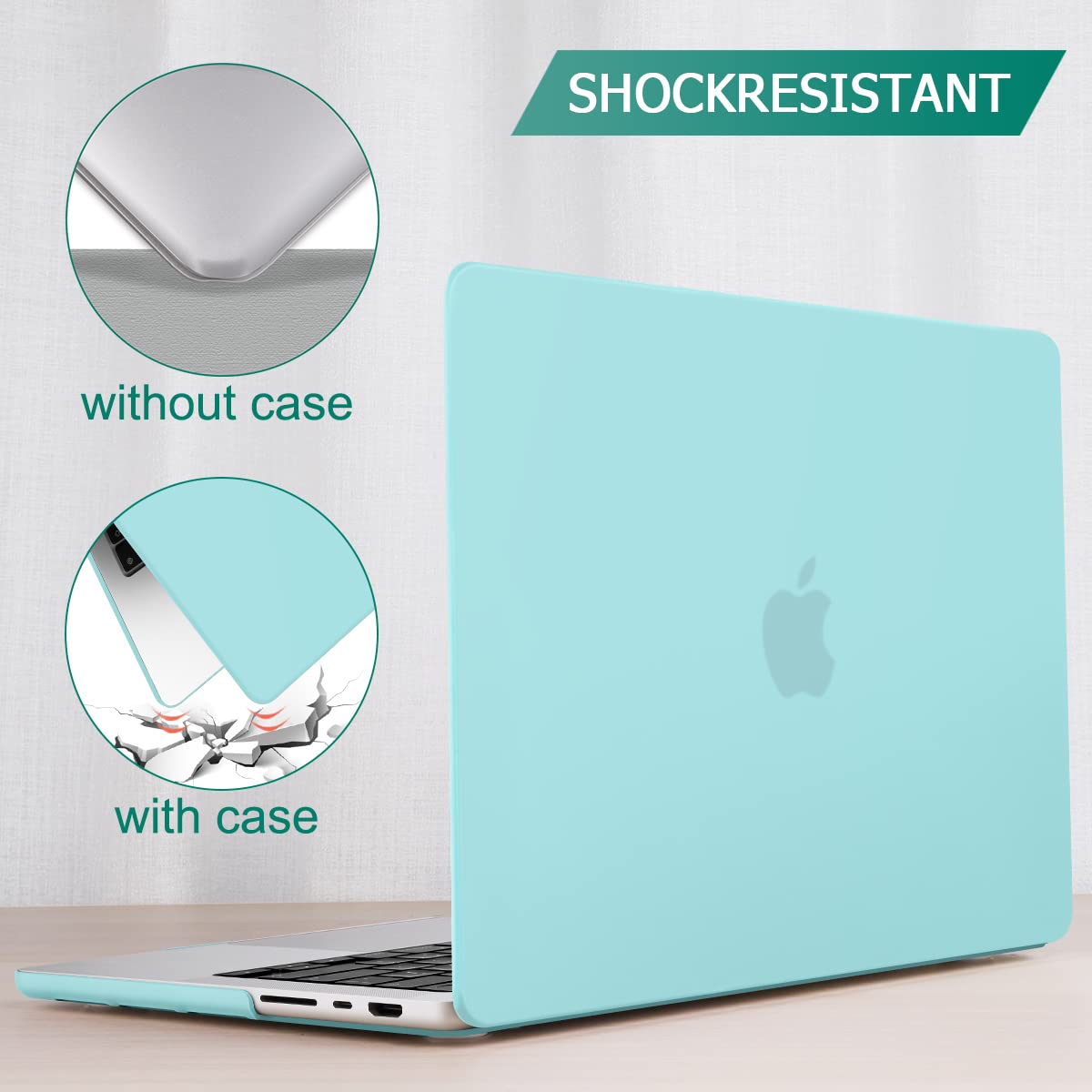 Turquoise Hardshell Case w/ Keyboard Cover for 14" MacBook Pro