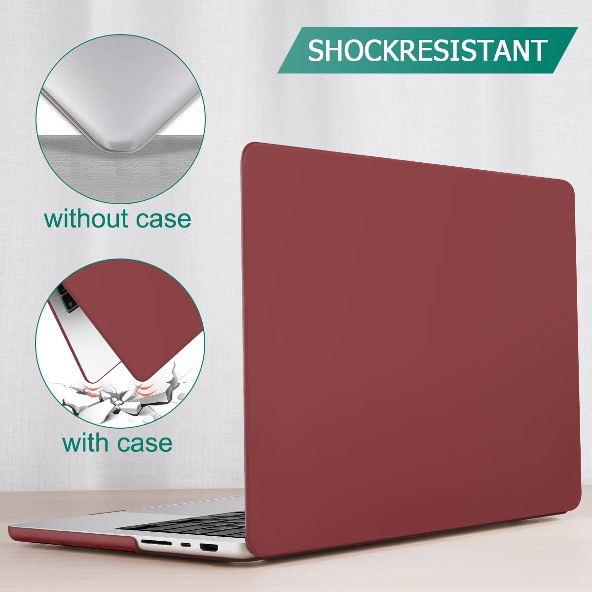 Wine Red Hardshell Case & Keyboard Cover for MacBook Pro 14