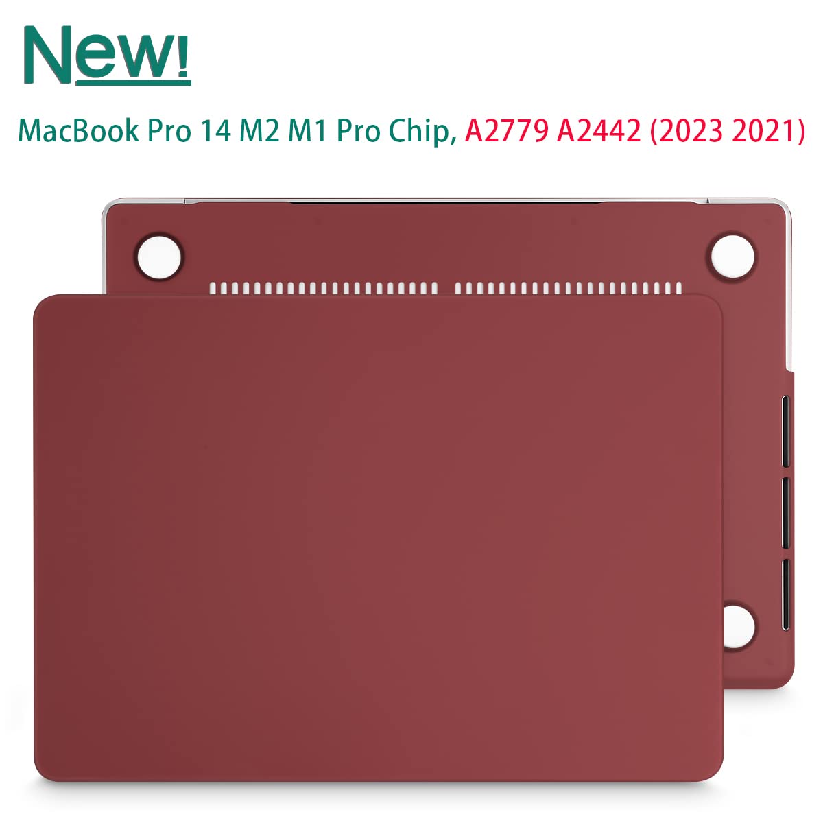 Wine Red Hardshell Case & Keyboard Cover for MacBook Pro 14