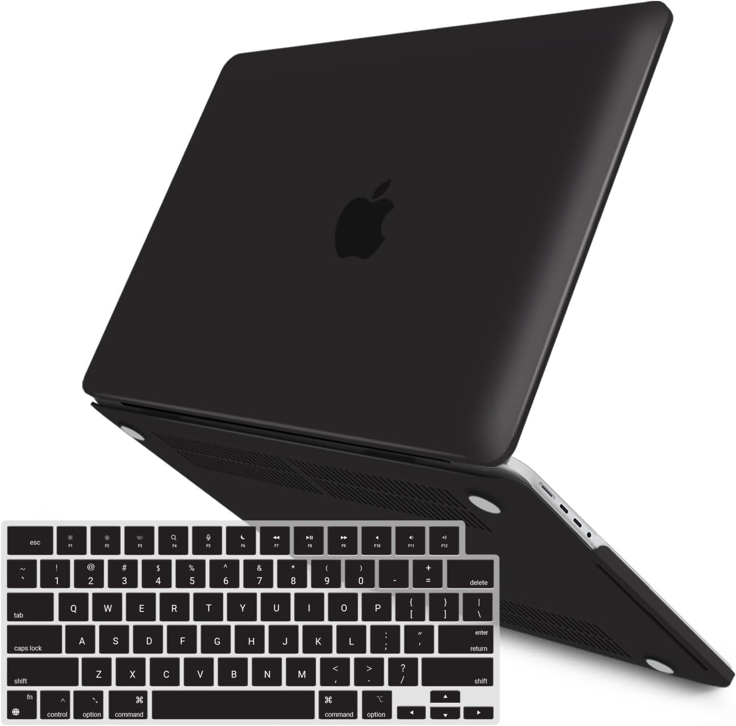 Black Hard Shell Case & Keyboard Cover for MacBook Pro 16" M2 M1