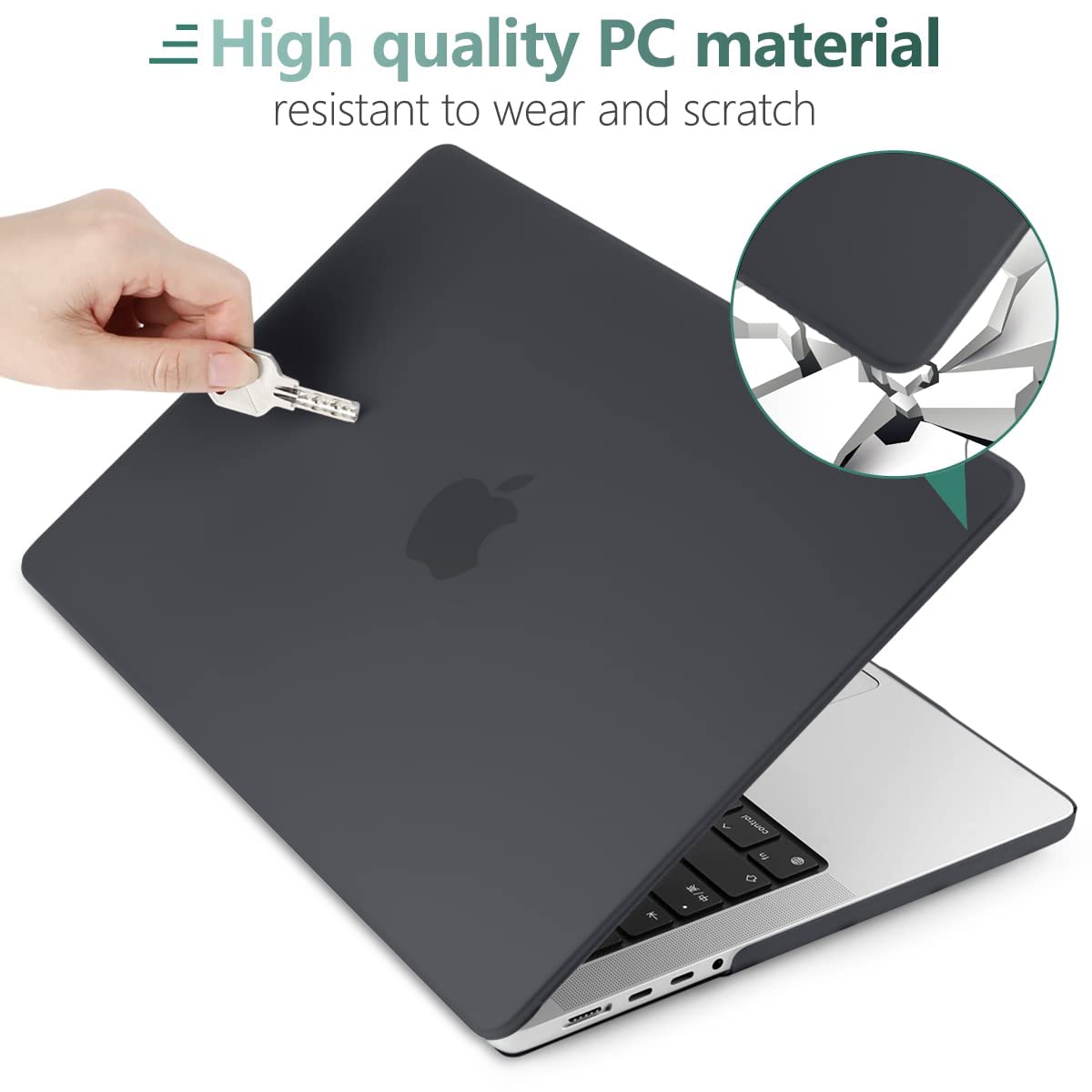 Black Hard Shell Case & Keyboard Cover for MacBook Pro 16" M2 M1