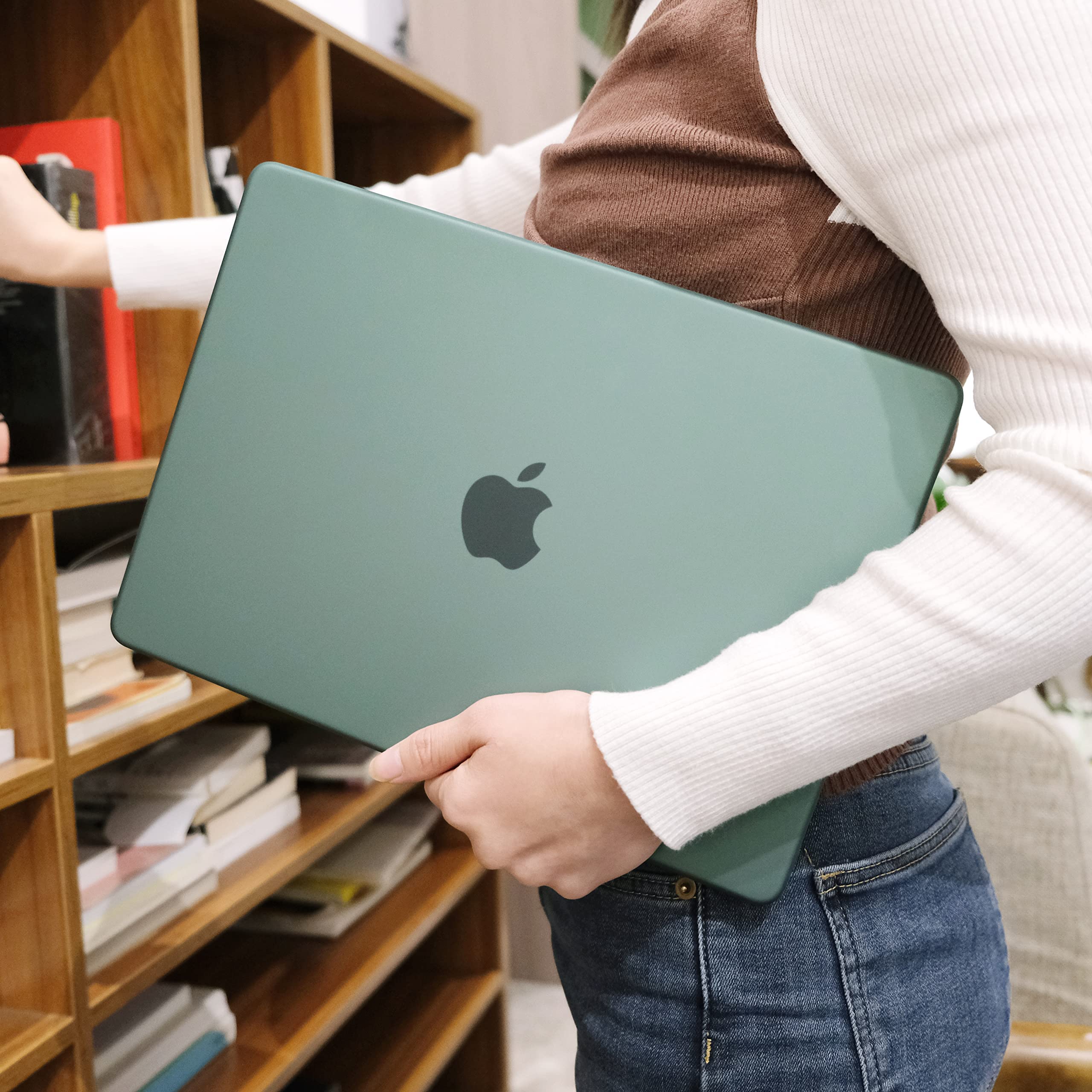 Suitable for MacBook Pro 16 inch Case 2023 2022 2021 M2 A2780 A2485 M1 Pro/Max Hard Shell Case Keyboard Cover Midnight Green