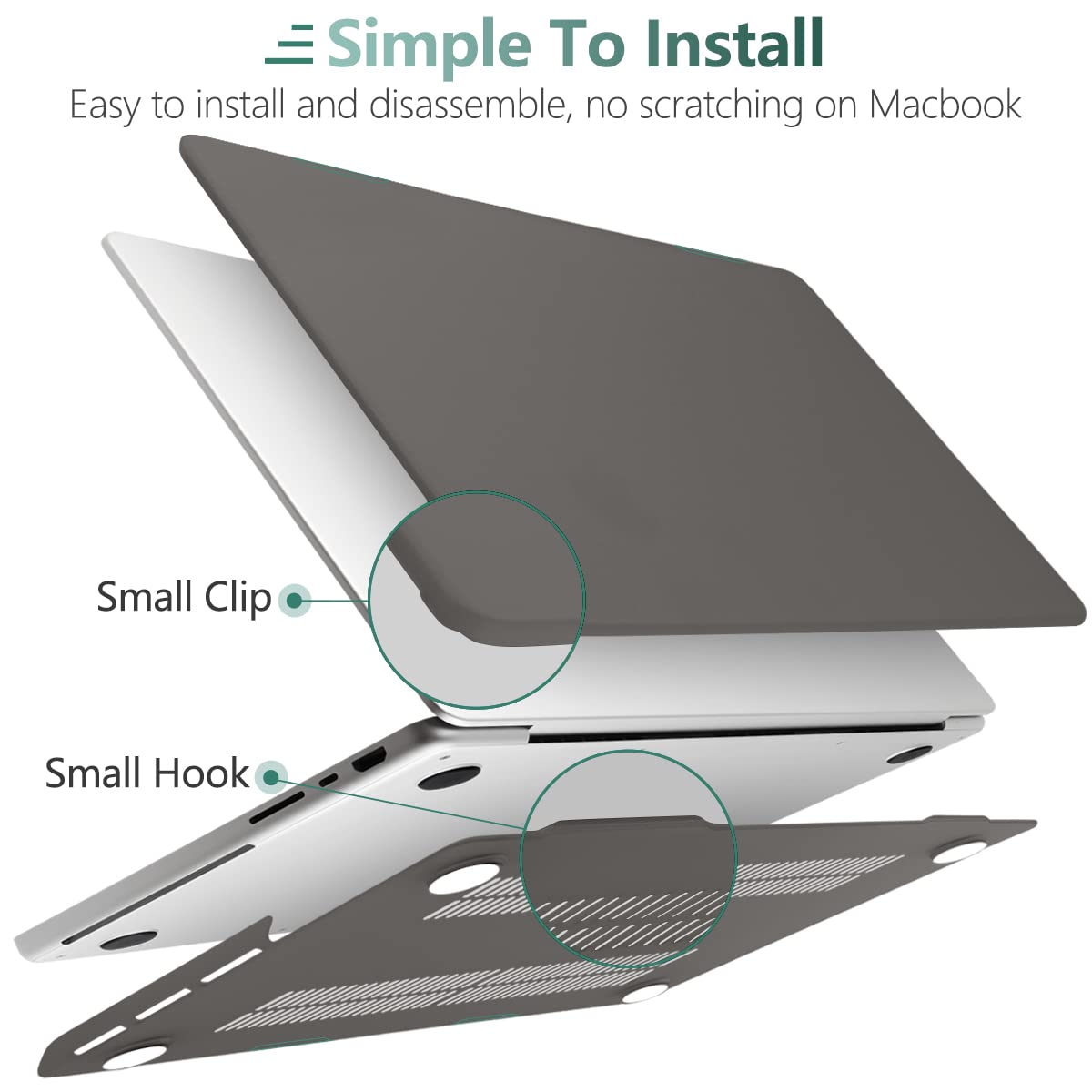 Grey Hard Shell Case & Keyboard Cover for MacBook Pro 16" 2023-2021