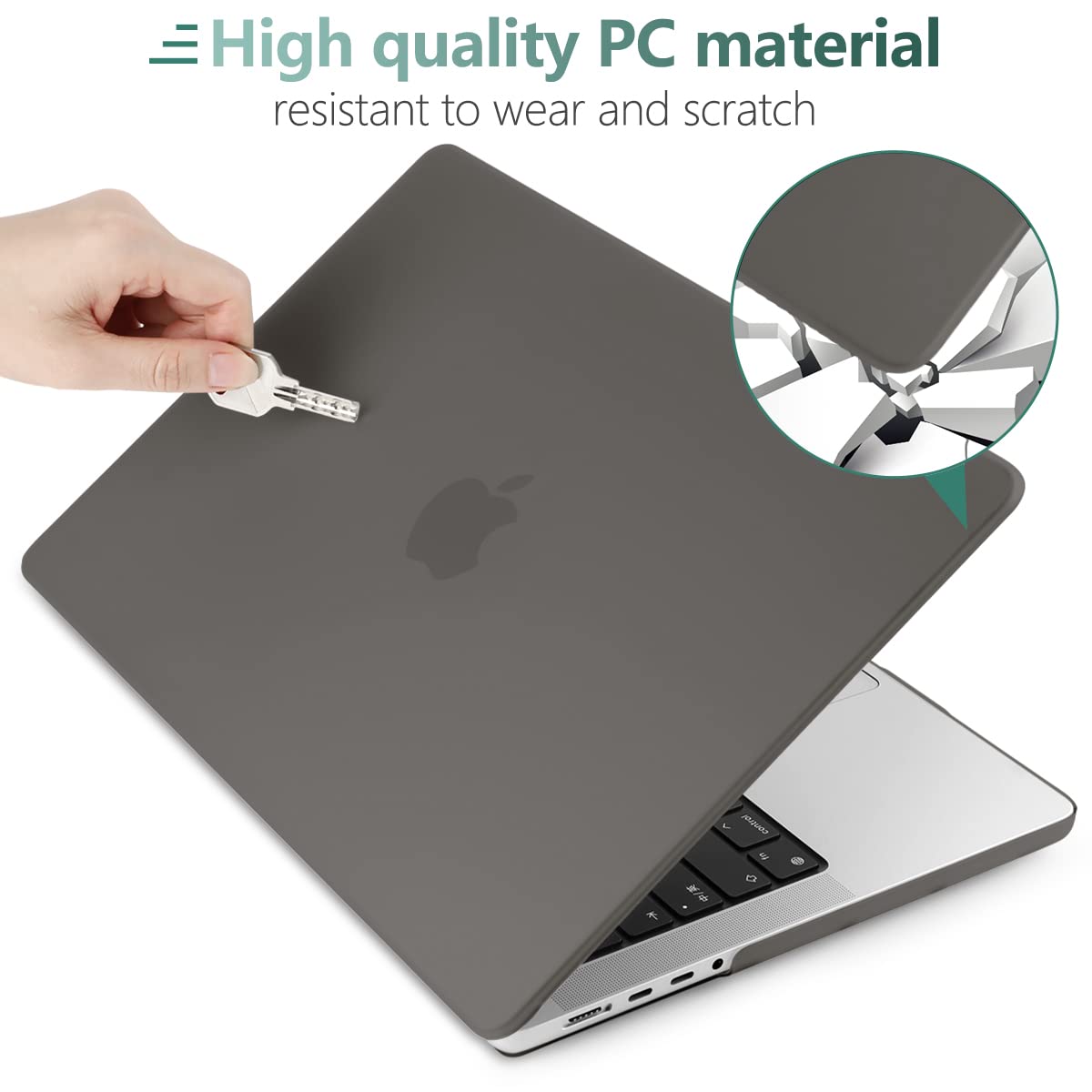 Grey Hard Shell Case & Keyboard Cover for MacBook Pro 16" 2023-2021