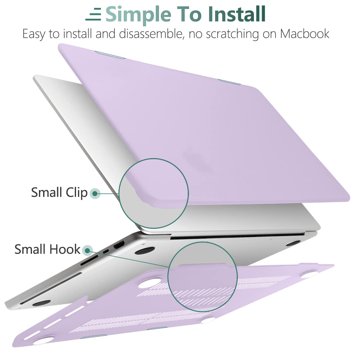 Suitable for MacBook Pro 16 inch Case 2023 2022 2021 M2 A2780 A2485 M1 Pro/Max Hard Shell Case Keyboard Cover Purple