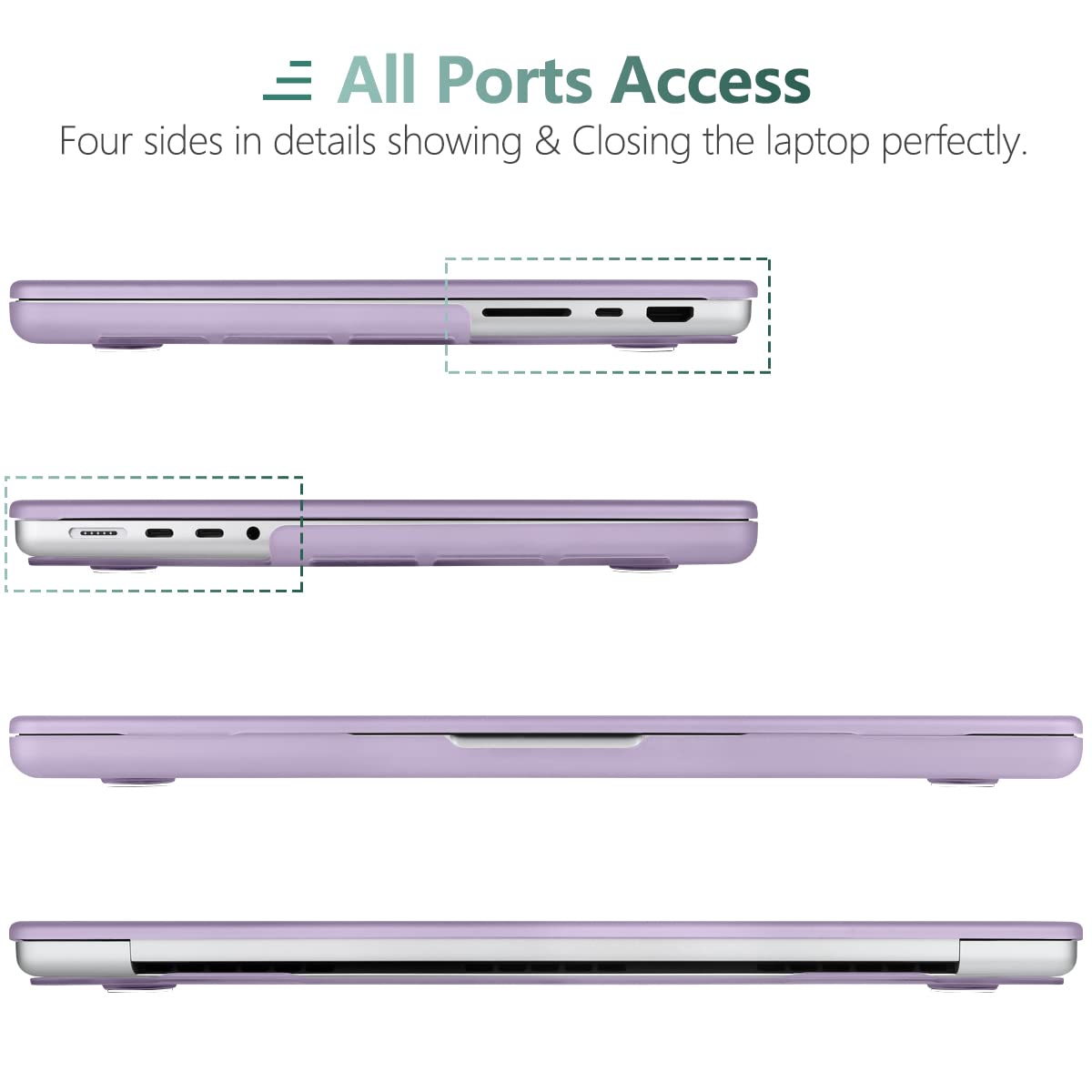 Suitable for MacBook Pro 16 inch Case 2023 2022 2021 M2 A2780 A2485 M1 Pro/Max Hard Shell Case Keyboard Cover Purple