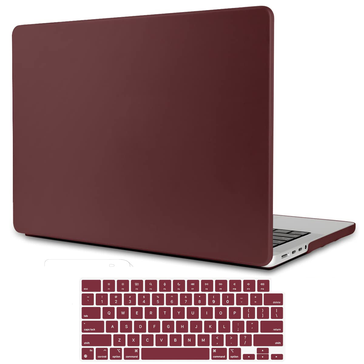 Wine Red Hard Shell Case & Keyboard Cover for MacBook Pro 16 inch 2023-2021