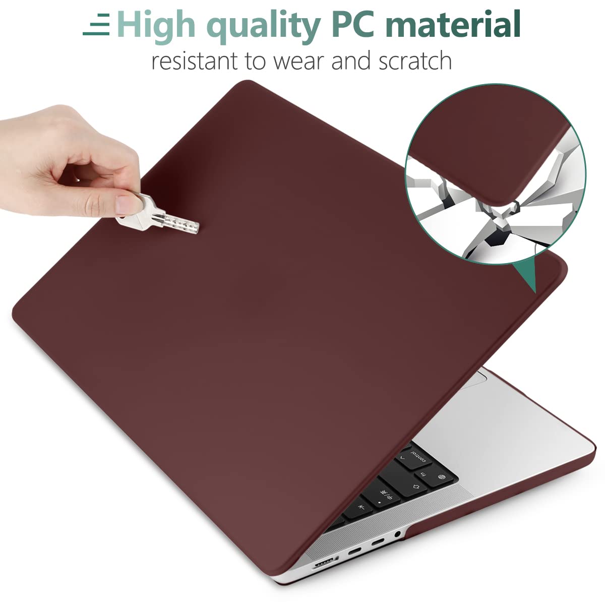 Wine Red Hard Shell Case & Keyboard Cover for MacBook Pro 16 inch 2023-2021