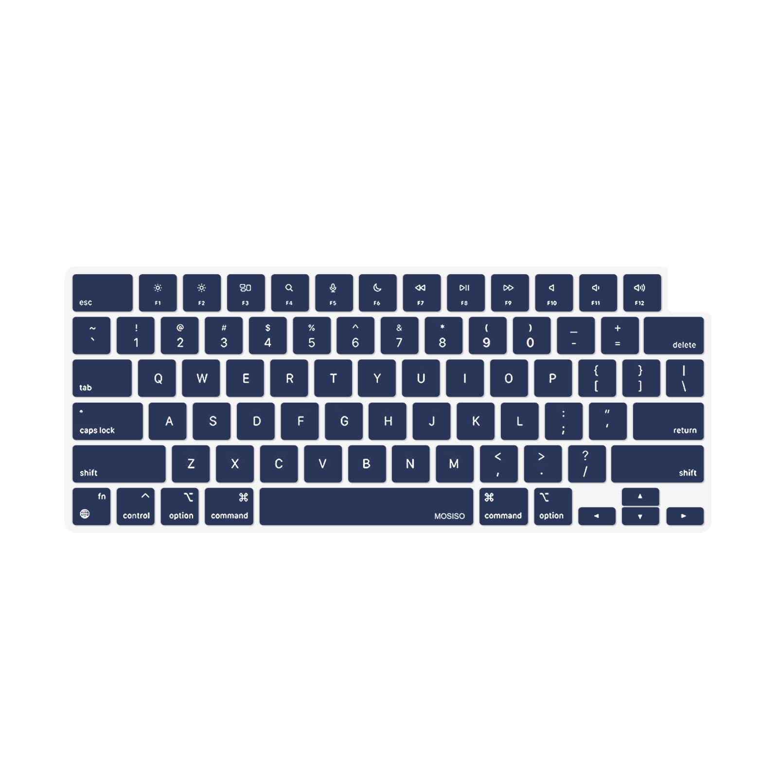 Navy Blue Silicone Keyboard Cover for MacBook Air & Pro M1 M2