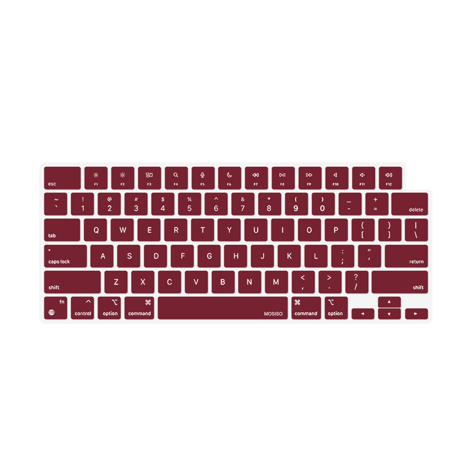 Wine Red Ultra-Thin Silicone Keyboard Cover for MacBook Air Pro