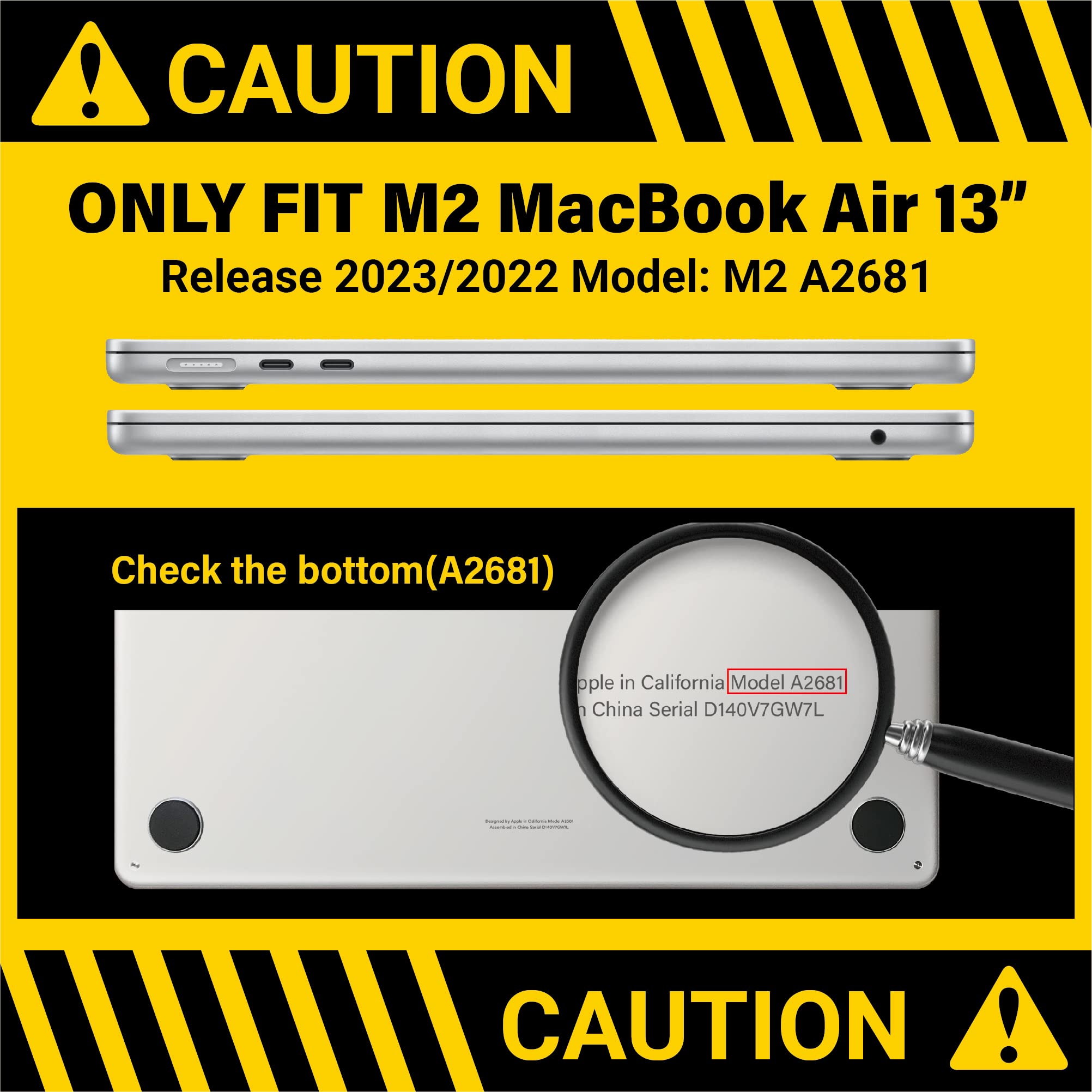 Hard Shell Case & Keyboard Cover for MacBook Air M2 2023 2022