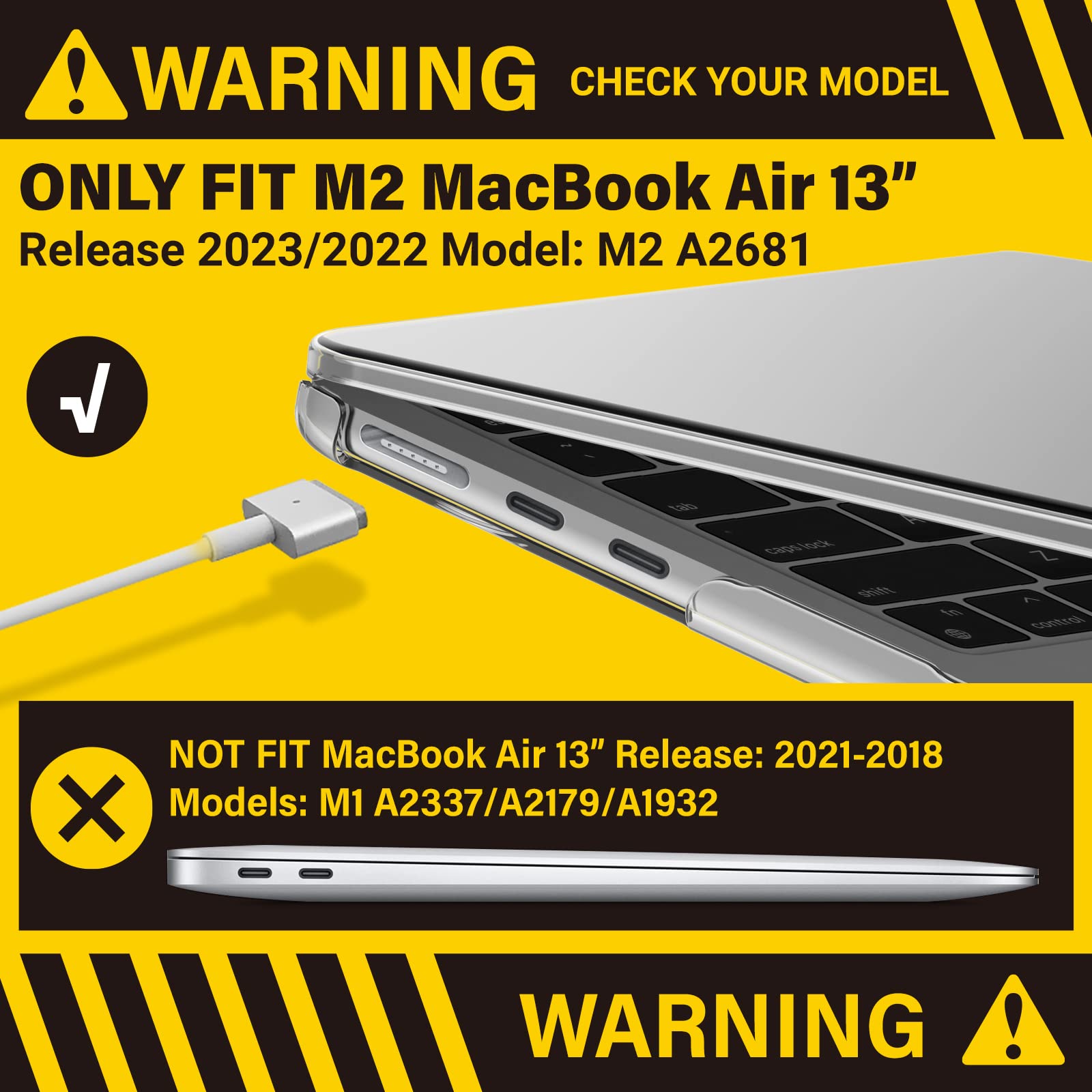 MacBook Air 13.6" M2 Case, Hard Shell & Keyboard Cover