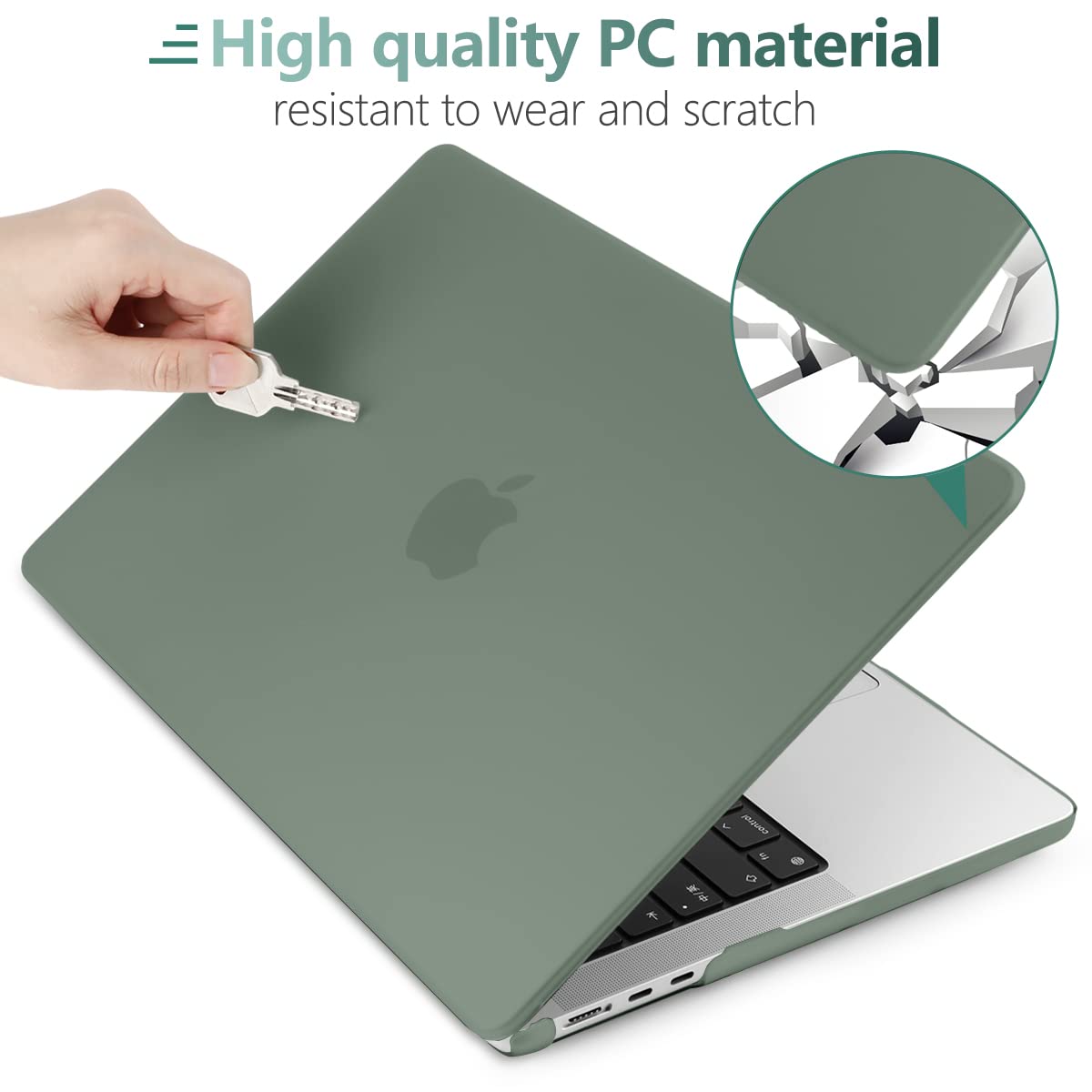 MacBook Air 13 inch Hard Shell Case, Midnight Green 2023 2022 with Keyboard Cover