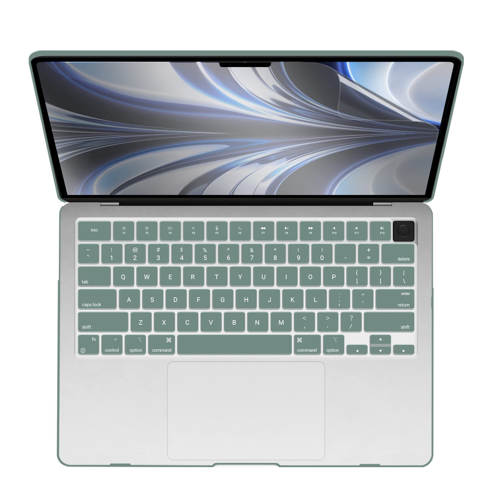 MacBook Air 13 inch Hard Shell Case, Midnight Green 2023 2022 with Keyboard Cover