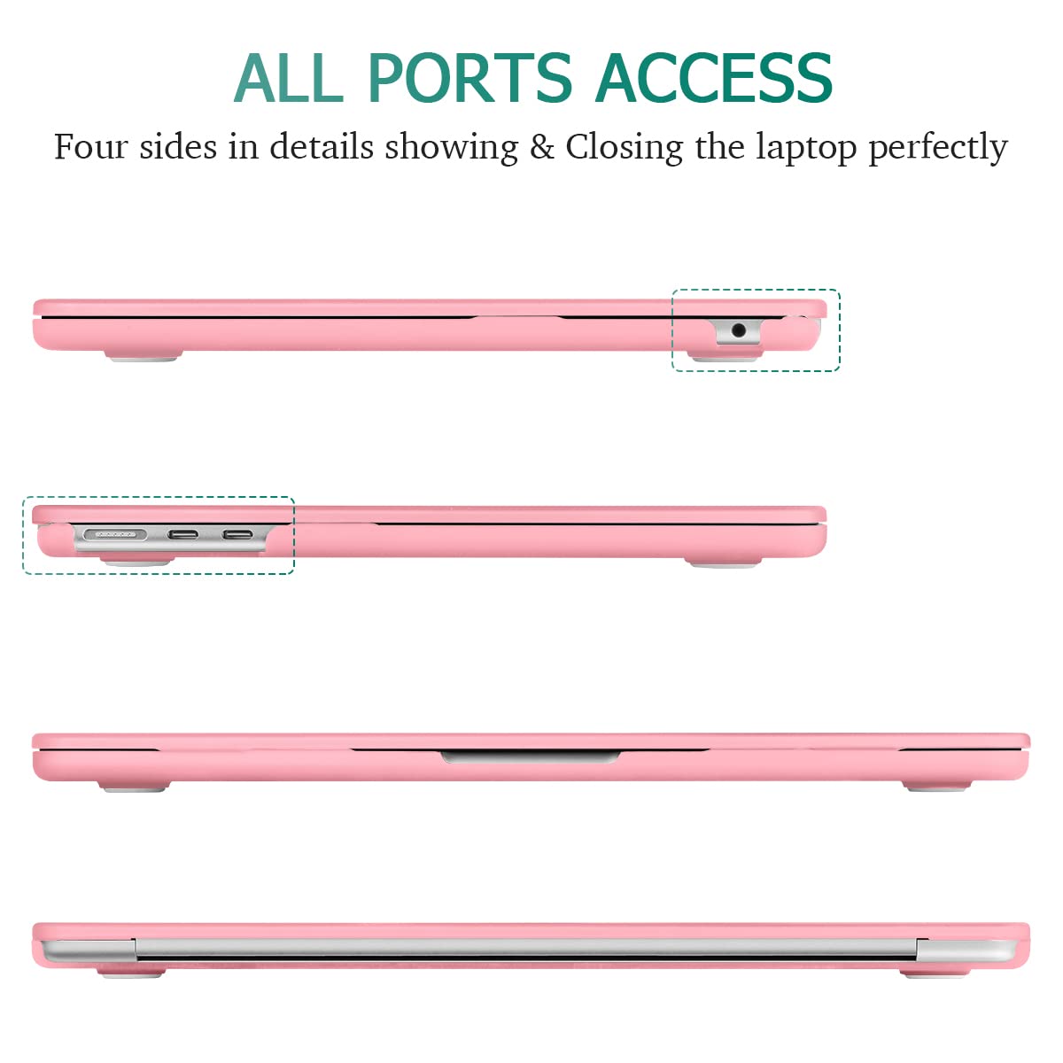 Pink Hard Shell Case & Keyboard Cover for MacBook Air 13" M2 2023 2022