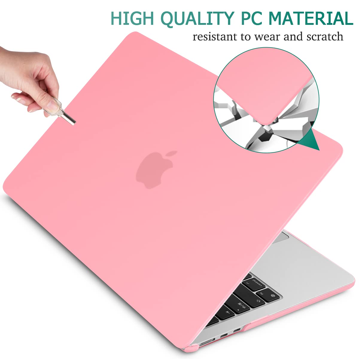 Pink Hard Shell Case & Keyboard Cover for MacBook Air 13" M2 2023 2022