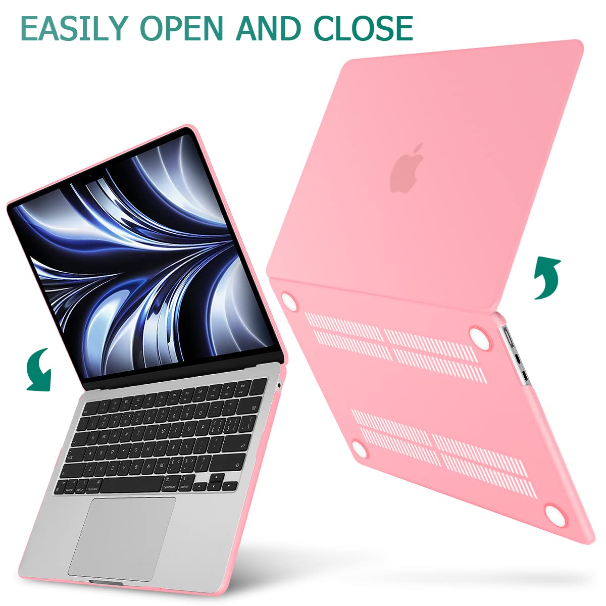 Pink Hard Shell Case & Keyboard Cover for MacBook Air 13" M2 2023 2022