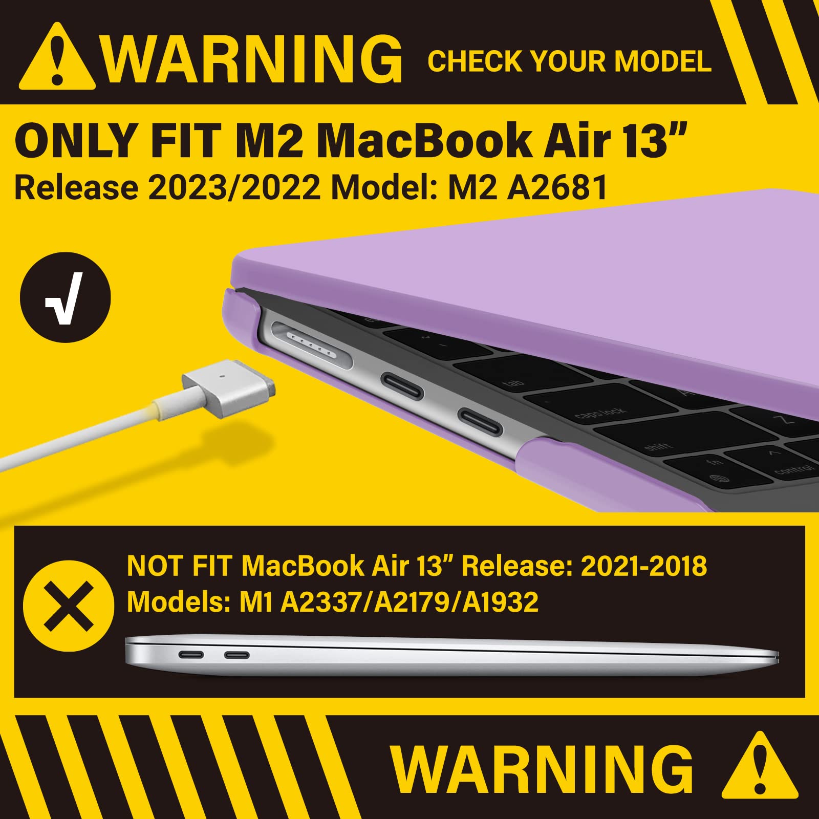 2023-2022 MacBook Air 13in Hard Shell Case, Purple