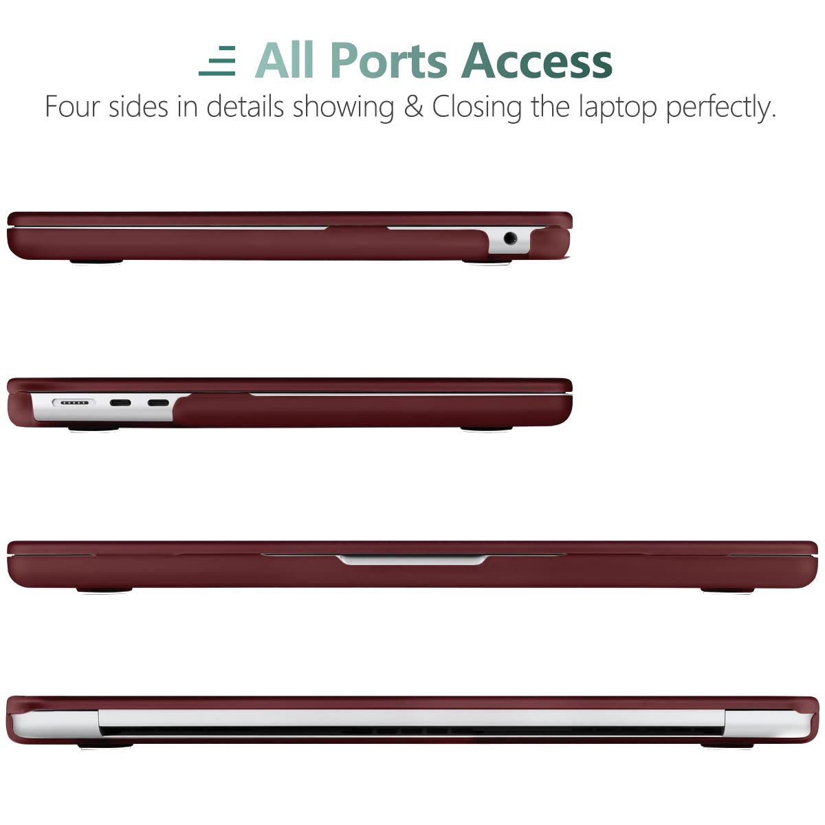 Suitable for 2023 2022 MacBook Air 13 inch case M2 Model A2681 Hard Shell Case Keyboard Cover Wine Red