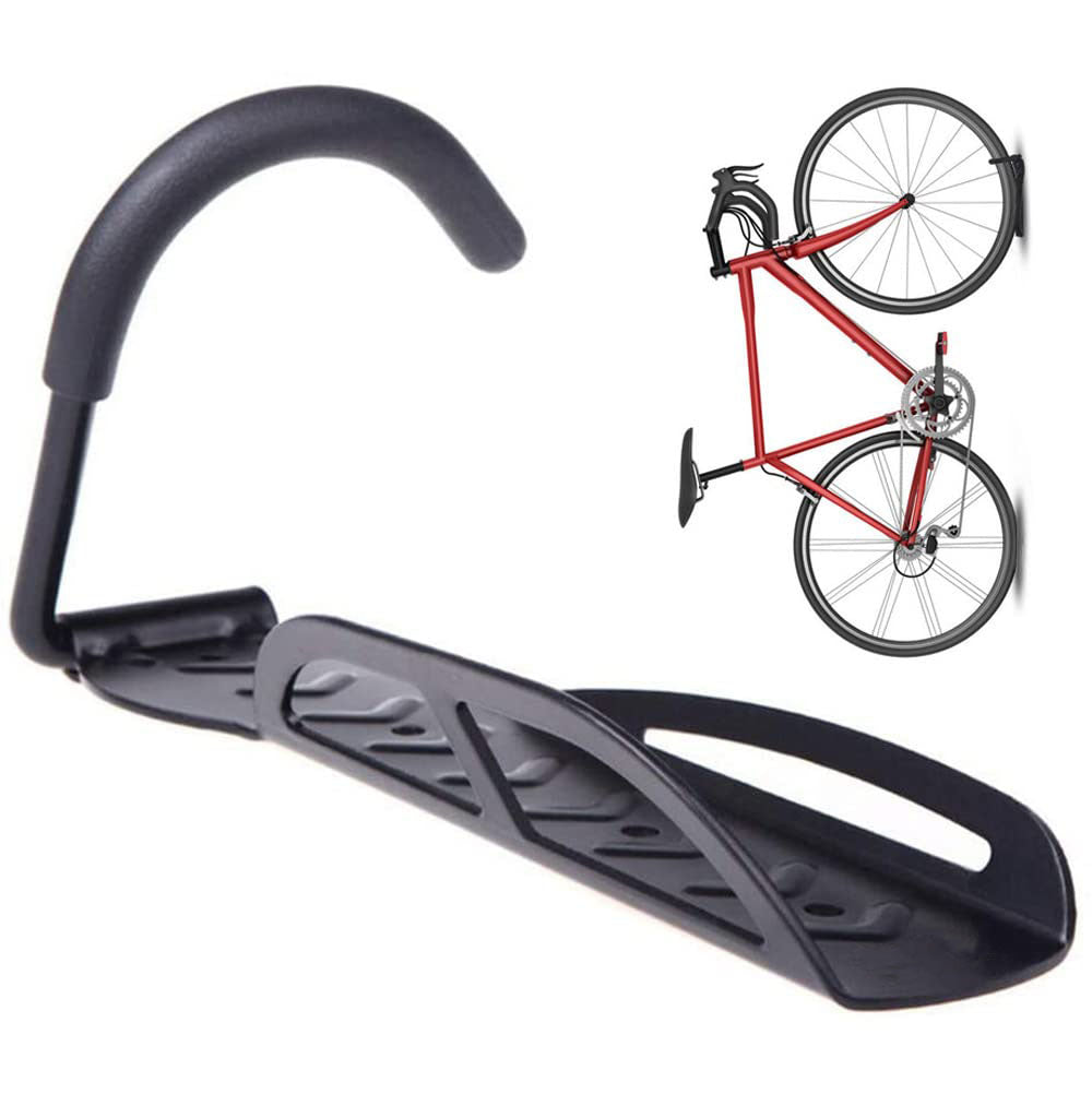 Rubber Coated Wall Mount Bike Rack with J-Hook, 1x Bicycle Hanger